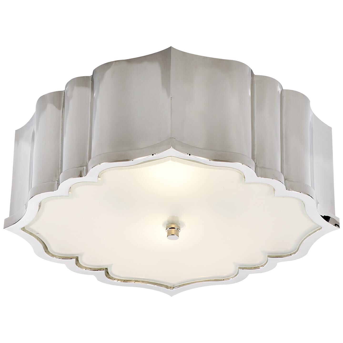 Shown in Polished Nickel finish and Frosted glass