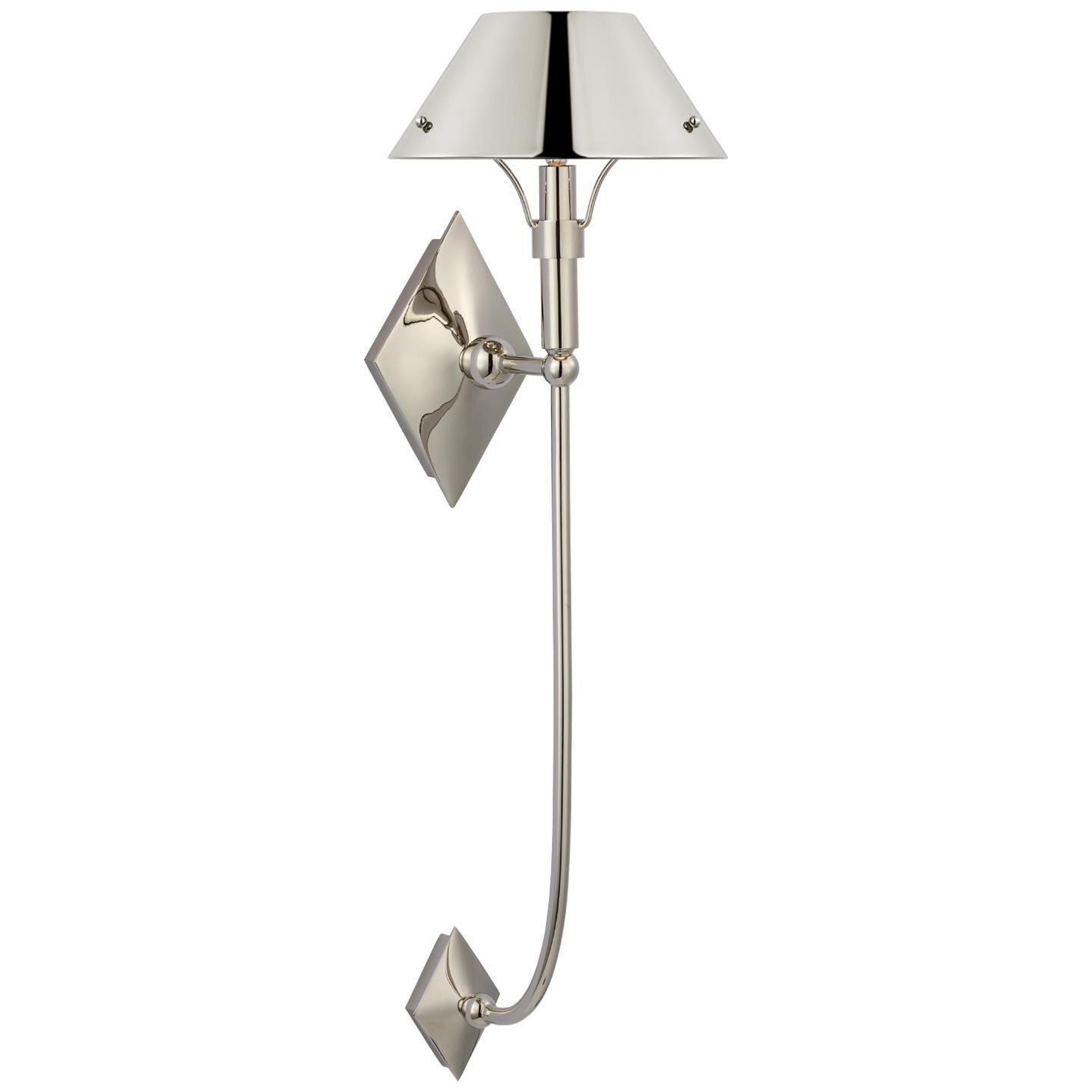 Shown in Polished Nickel finish and Polished Nickel shade
