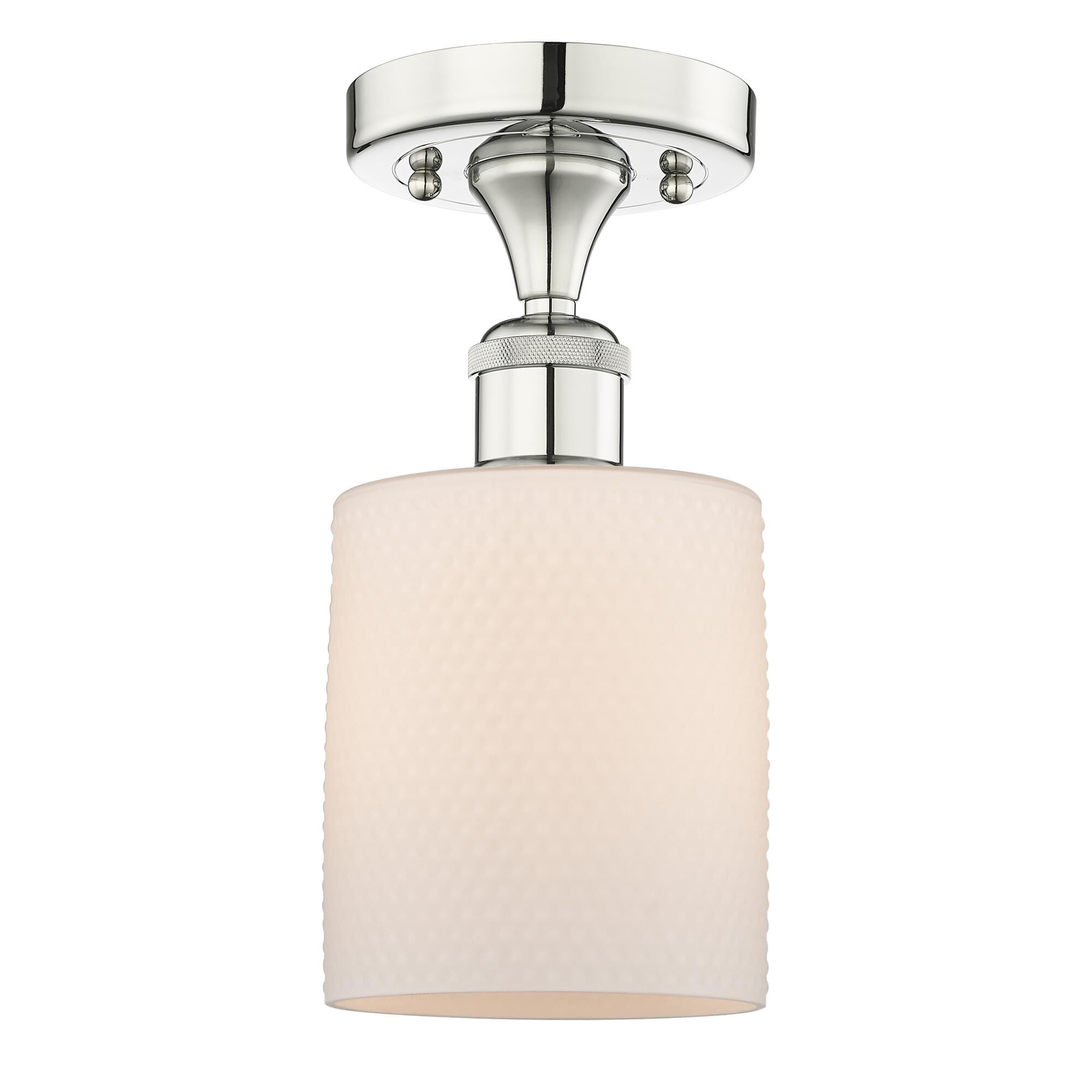 Shown in Polished Nickel finish and Matte White glass