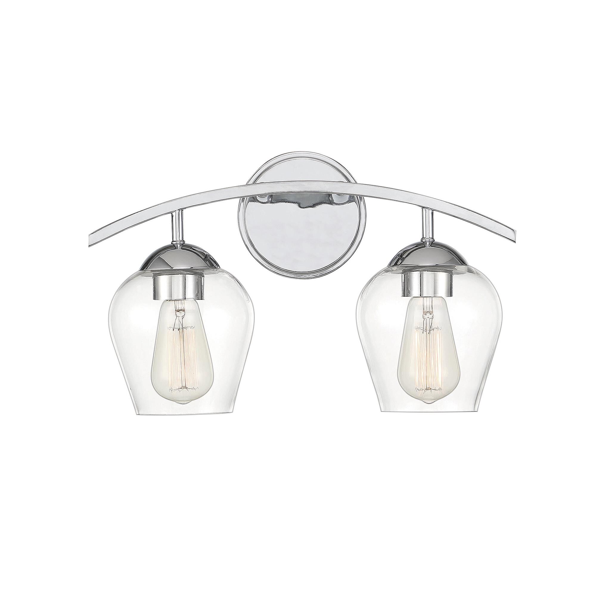Shown in Chrome finish and Clear glass