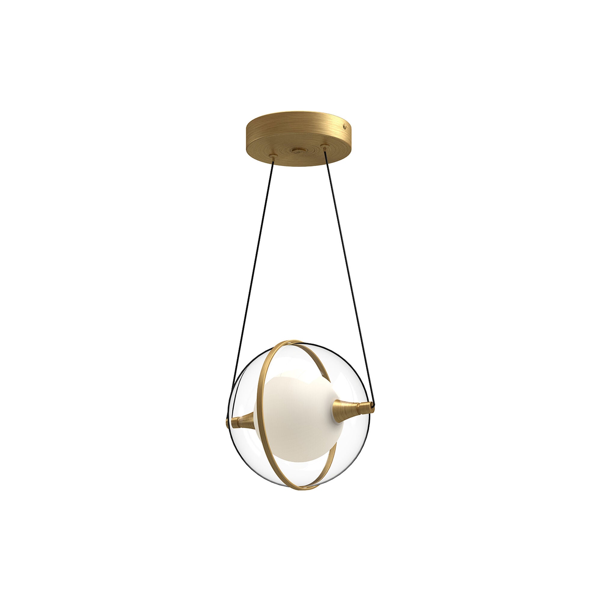 Shown in Brushed Gold finish and Frosted glass