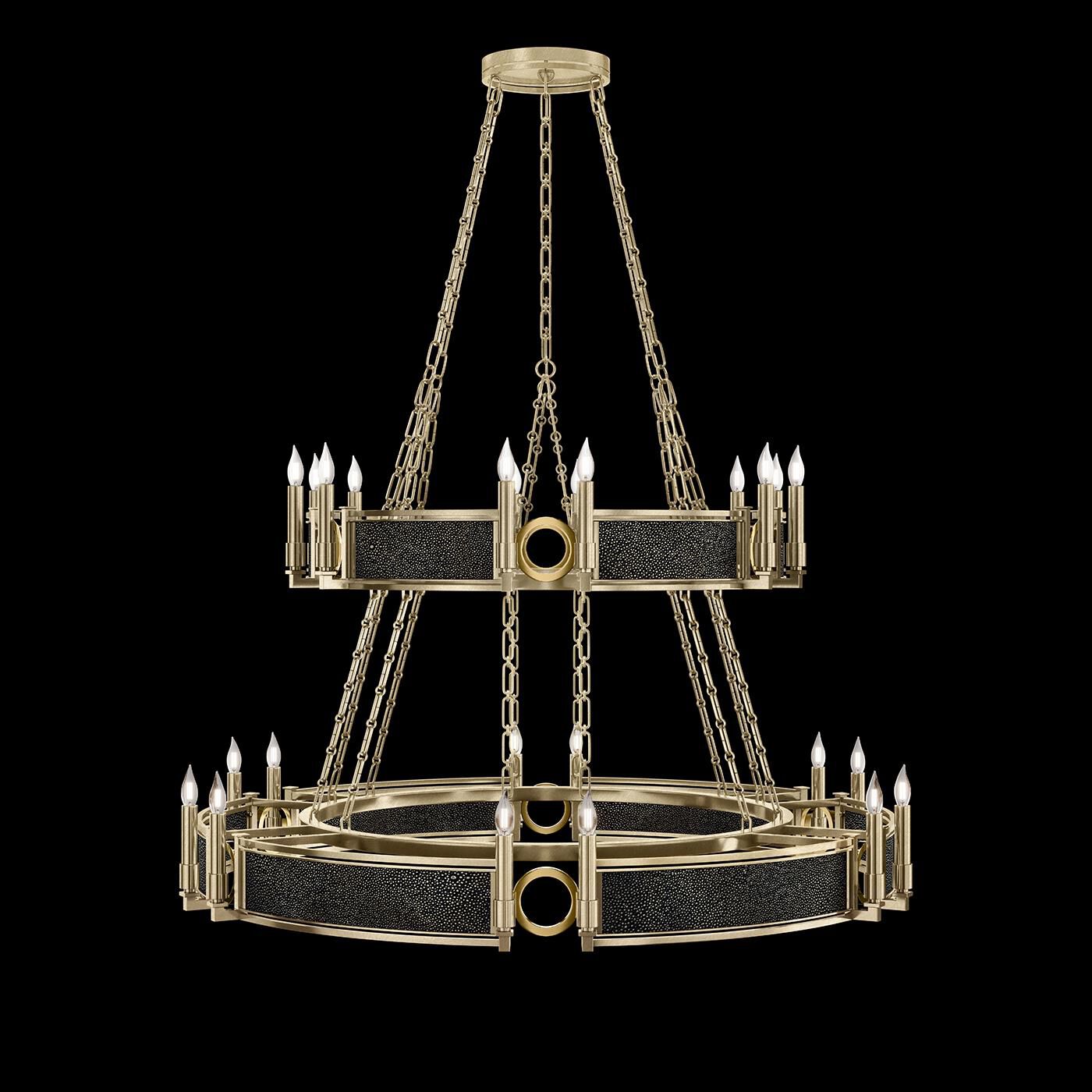 Shown in Soft Gold Leaf and Brass  finish and Black Knight accent