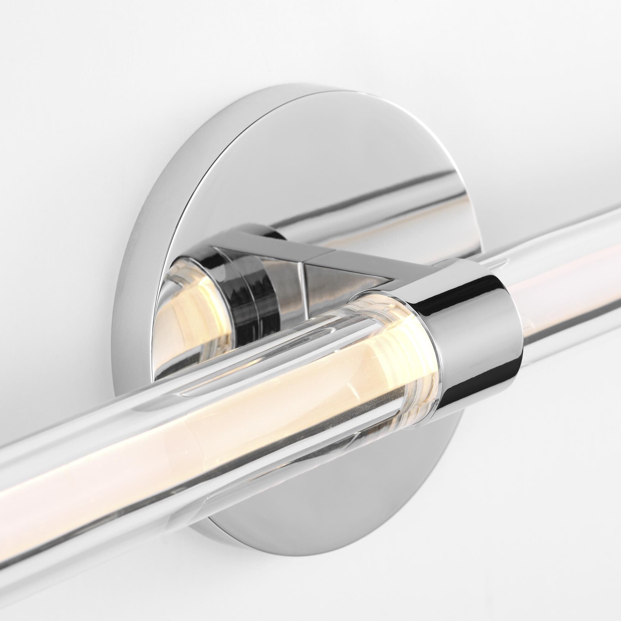 Shown in Chrome finish and Clear Acrylic glass