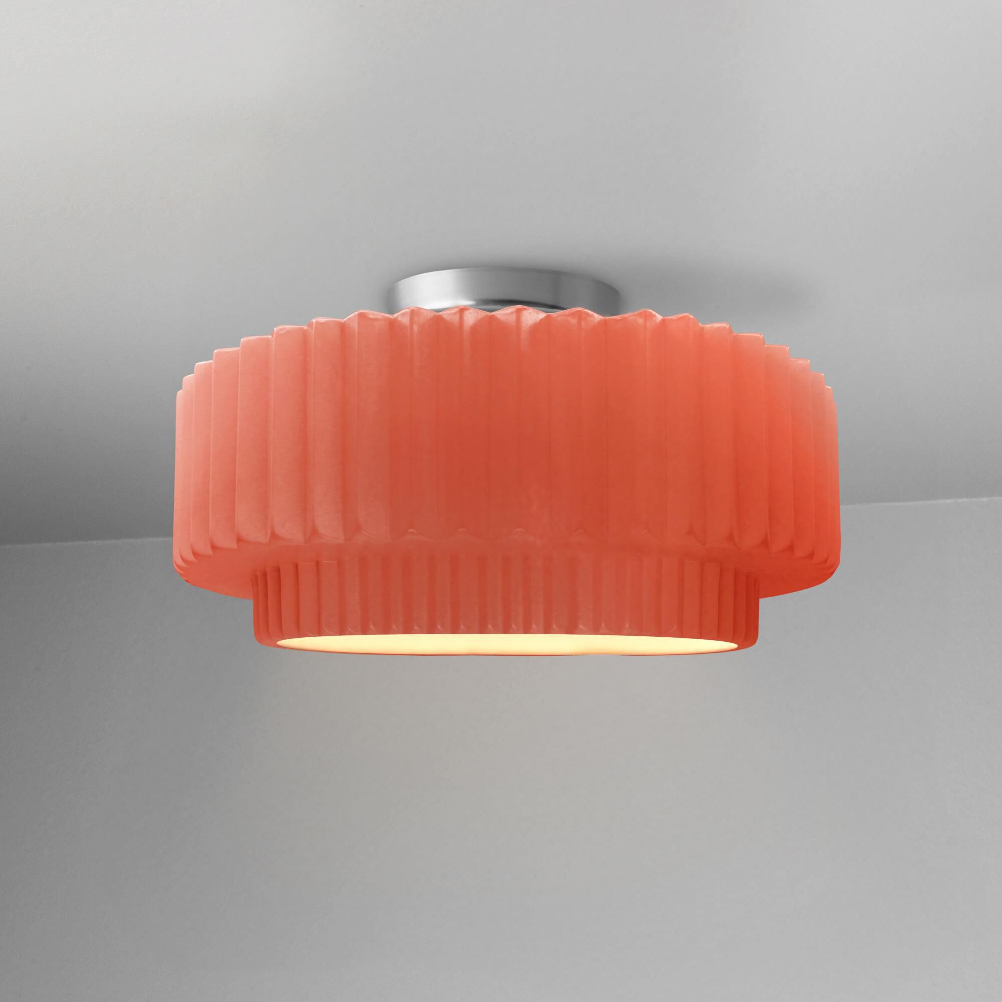 Pleated Tier 12 Inch Semi Flush Mount by Justice Design Group