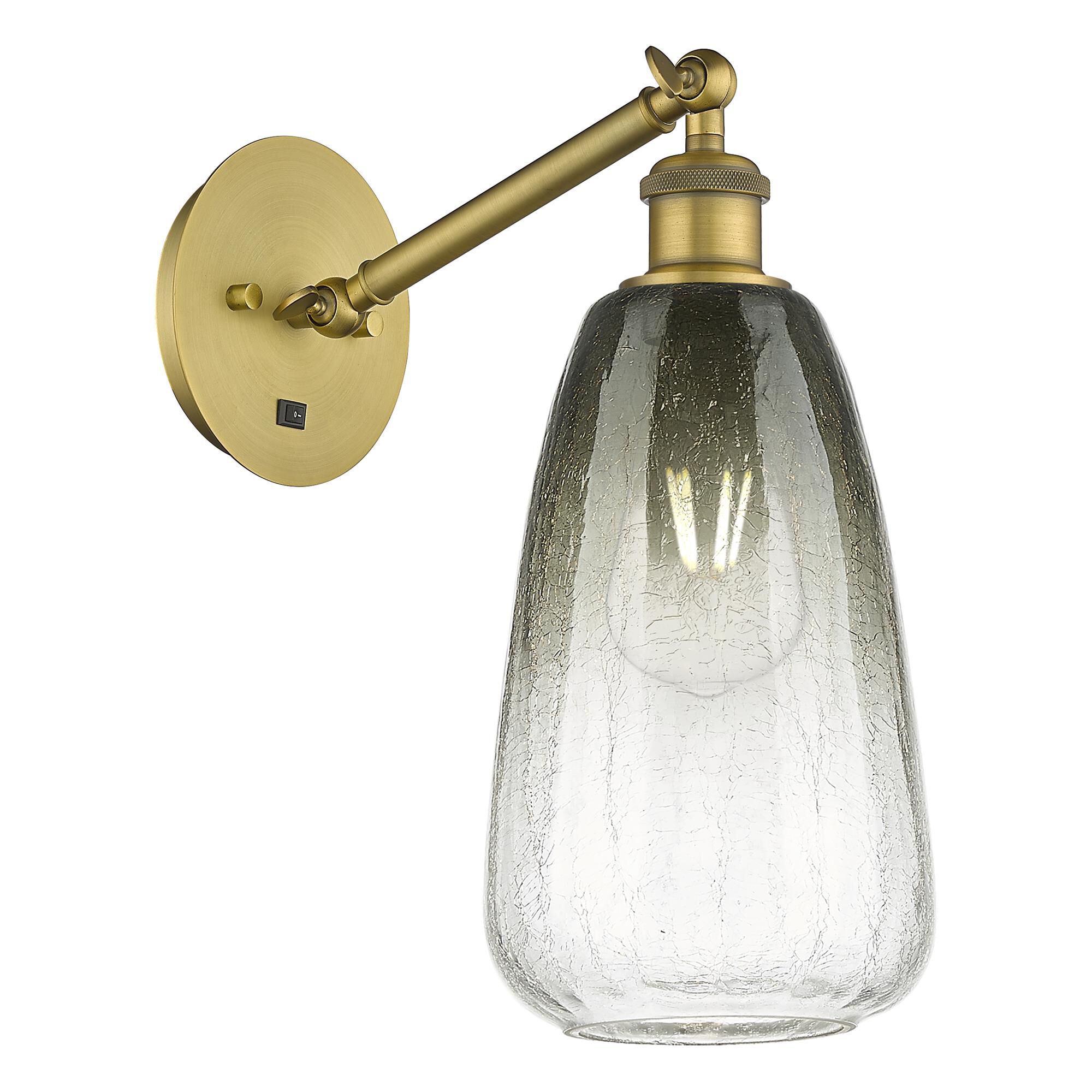 Shown in Brushed Brass finish and Slate glass