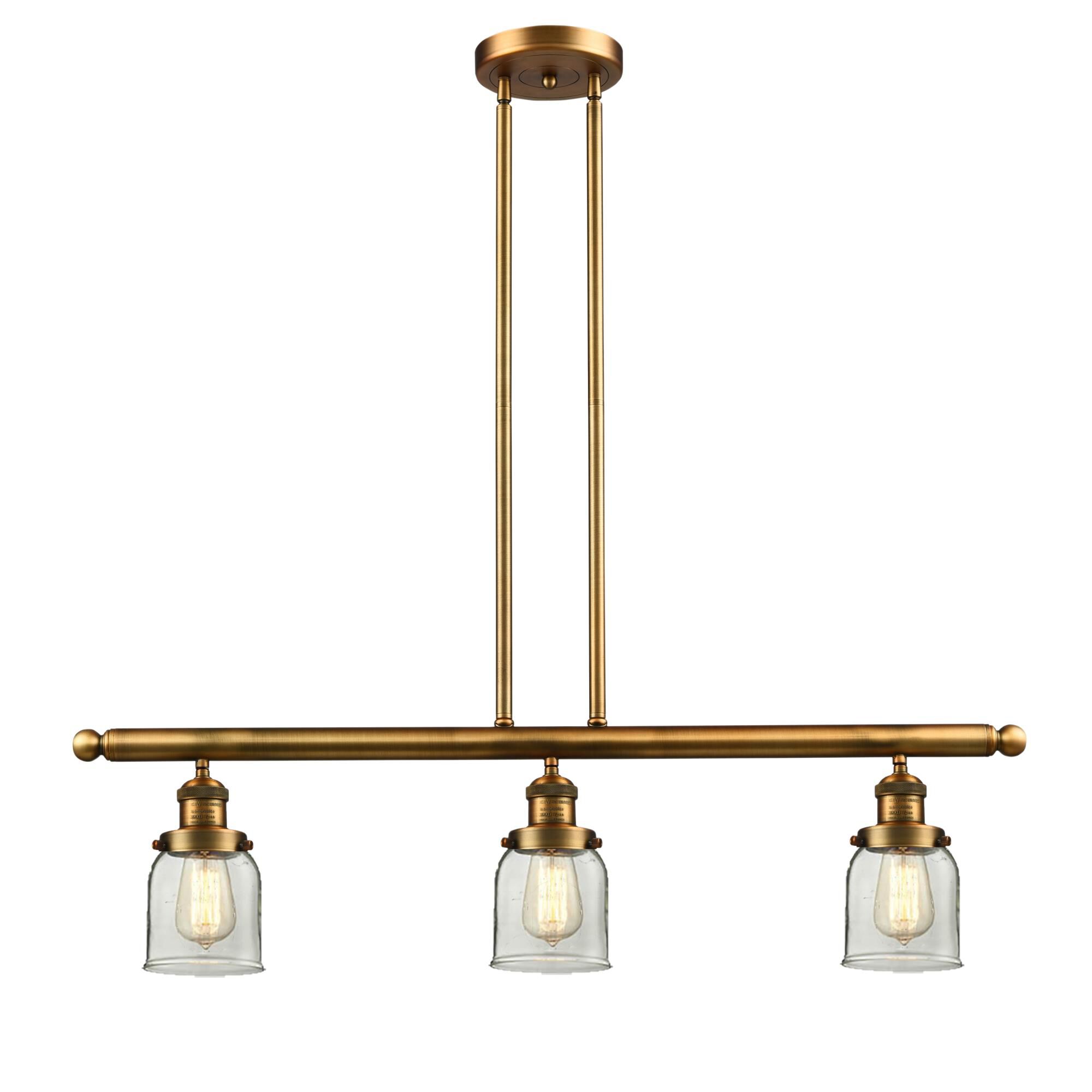 Shown in Brushed Brass finish and Clear glass