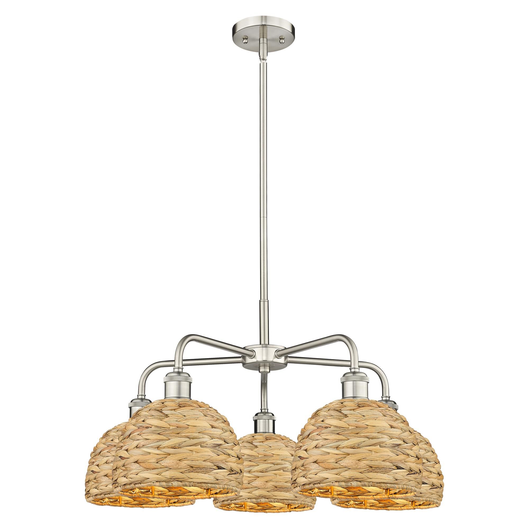 Shown in Satin Nickel finish and Natural shade