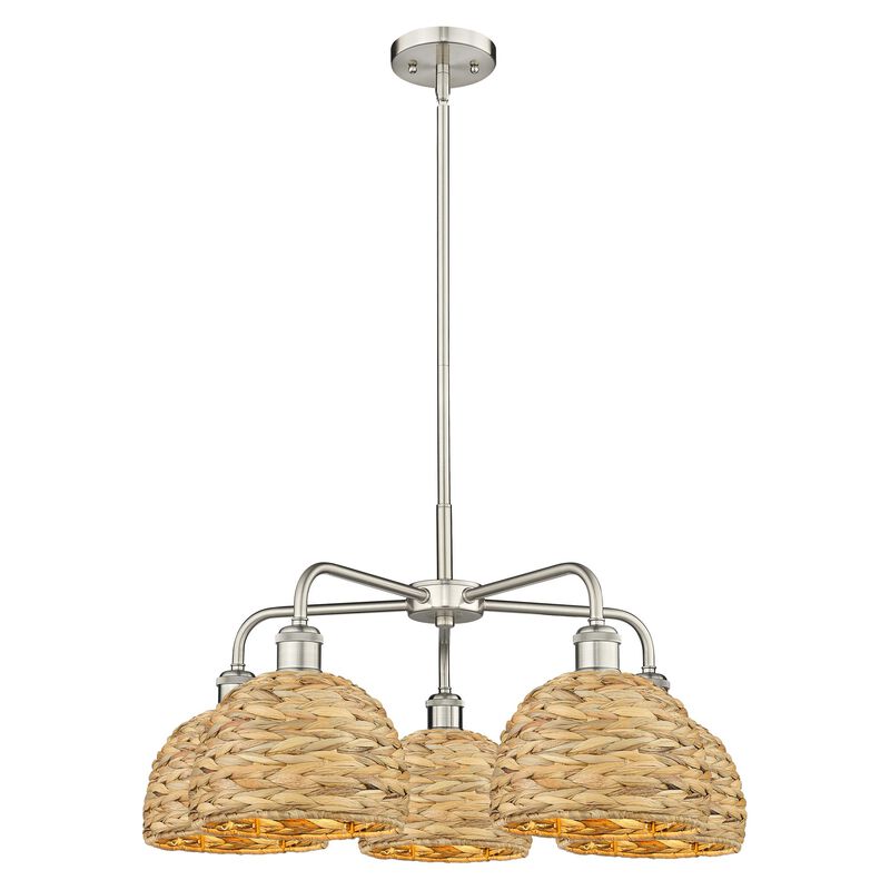 Bruno Marashlian Woven Rattan 27 Inch Chandelier by Innovations Lighting