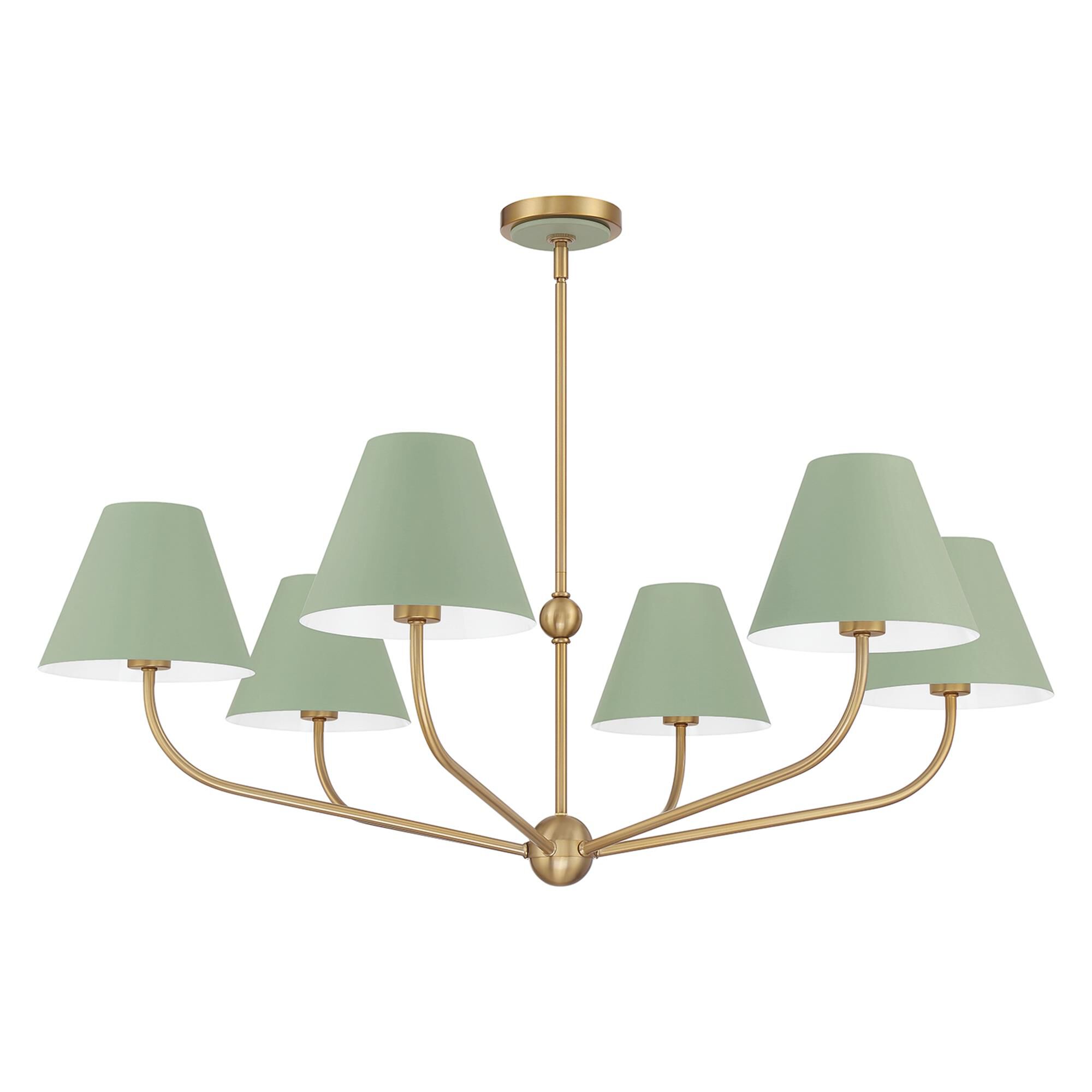 Shown in Vibrant Gold and Green finish and Steel shade