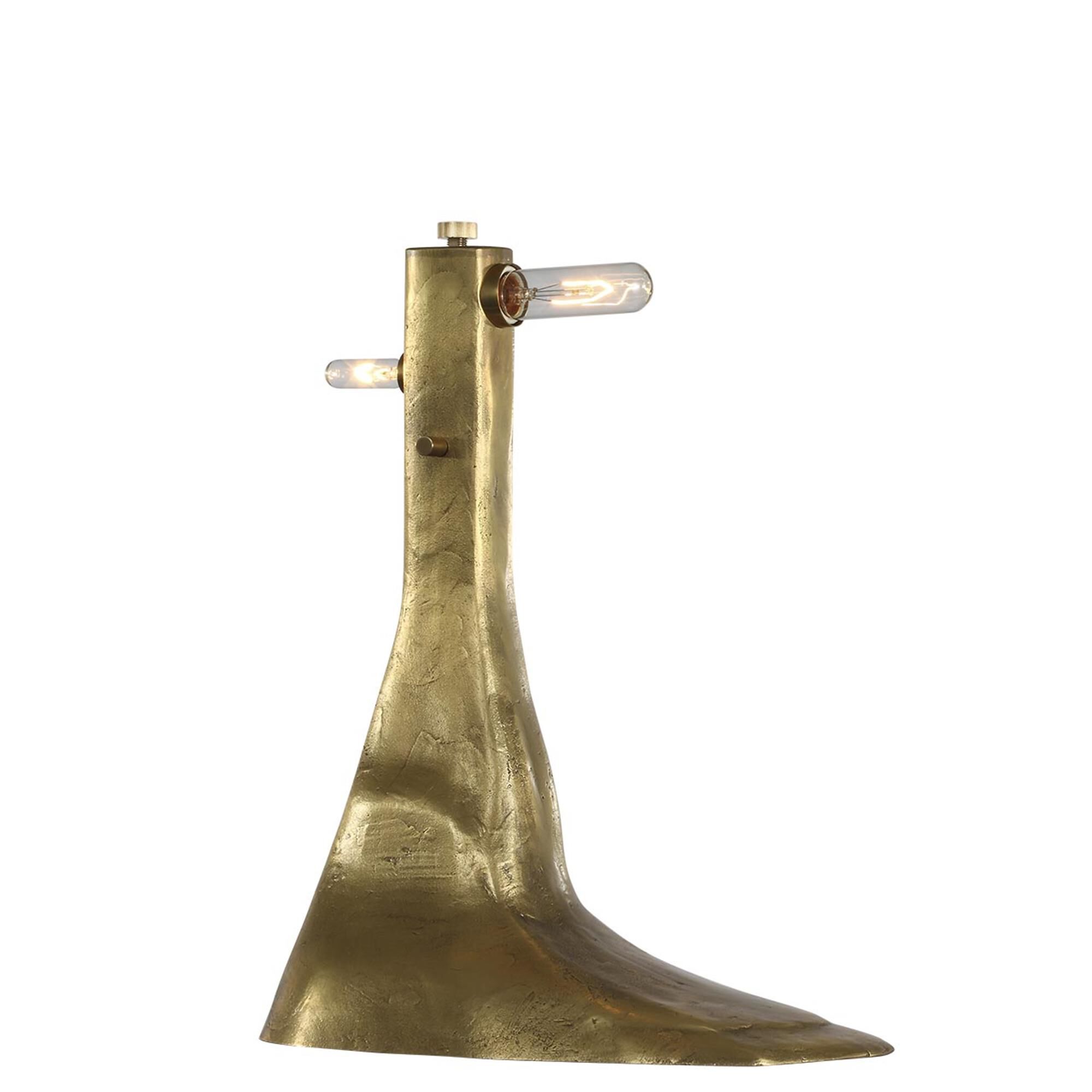Shown in Museum Brass finish and Boucle Rectangle shade