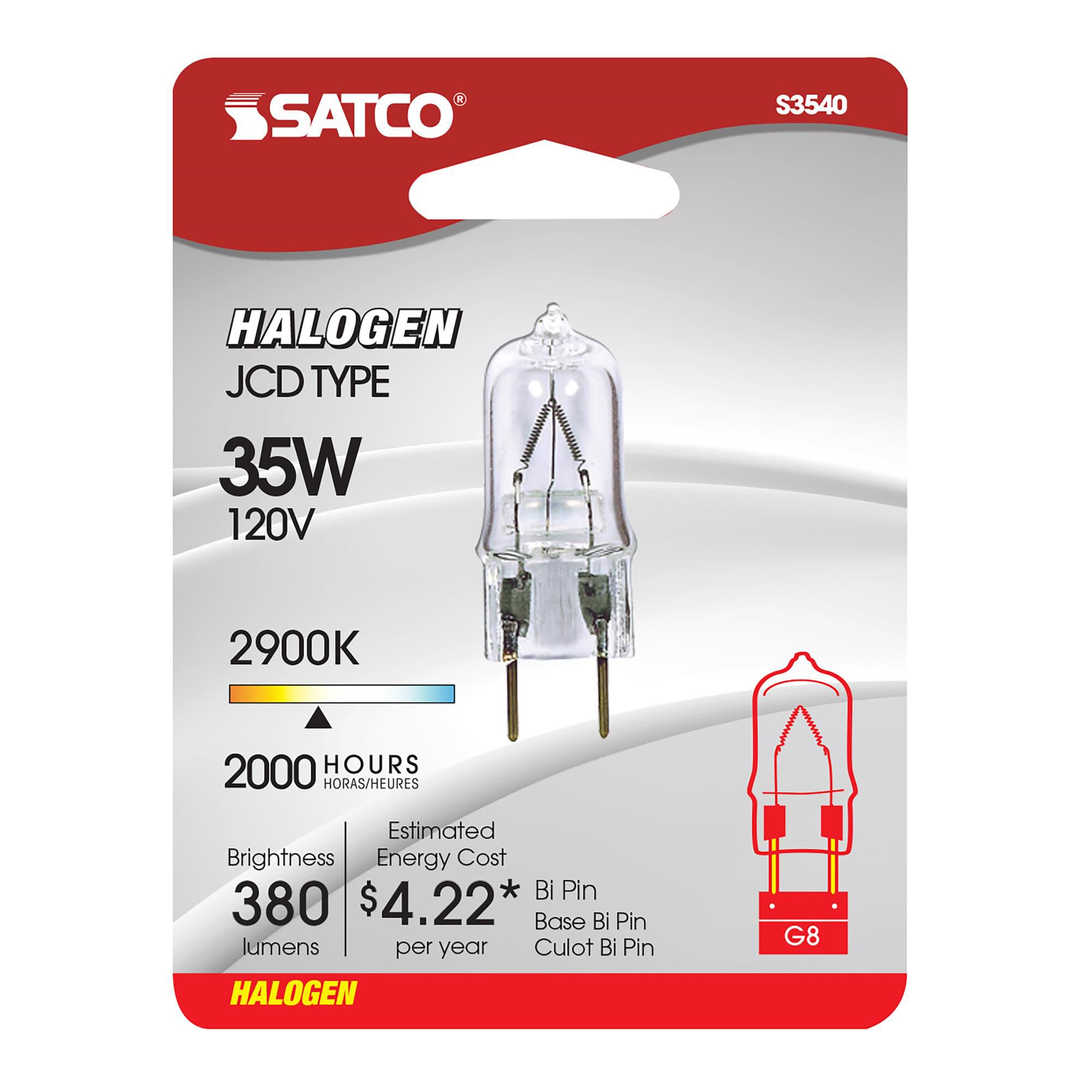 35 Watt T4 Halogen Light Bulb by Satco