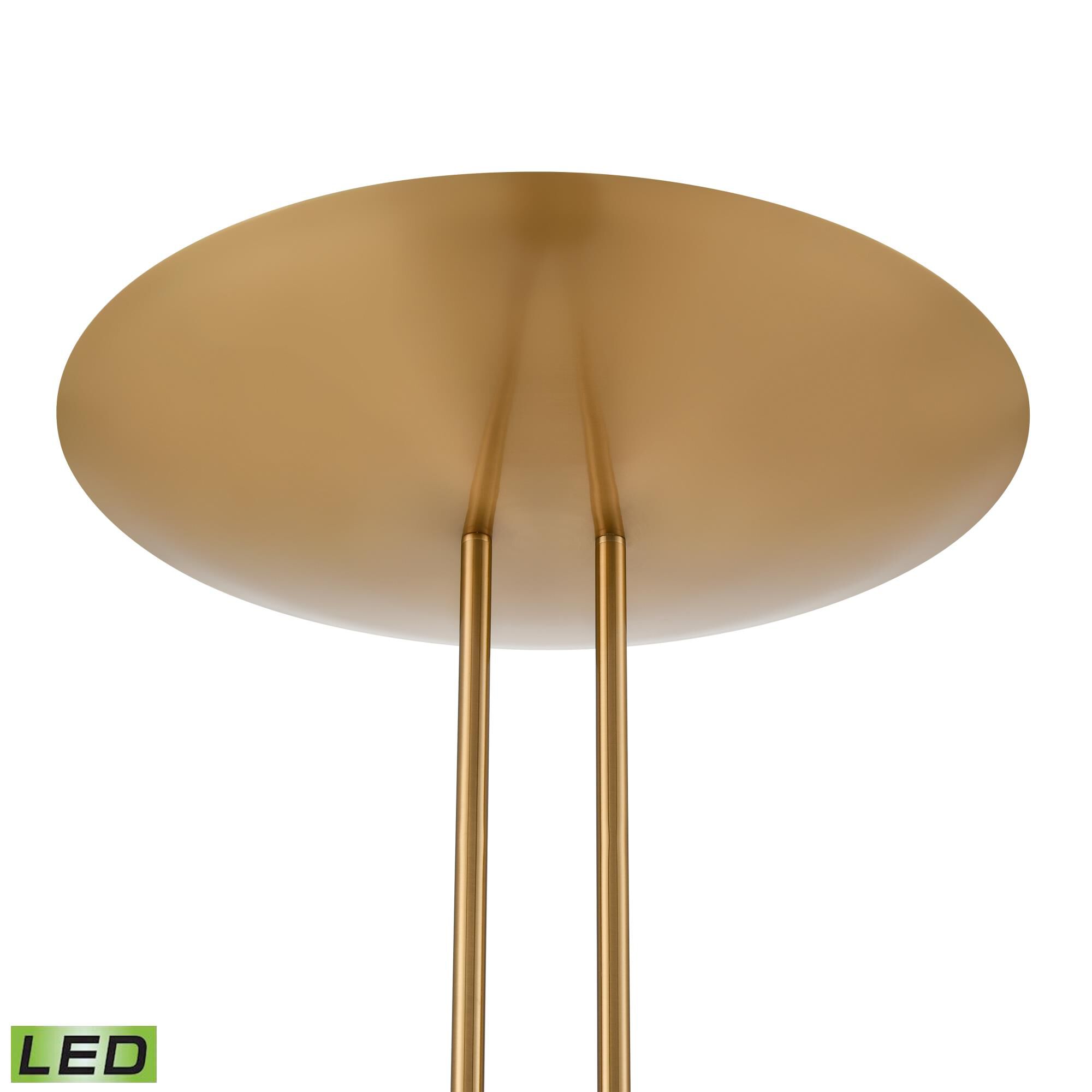 Shown in Aged Brass finish and Metal Dome shade