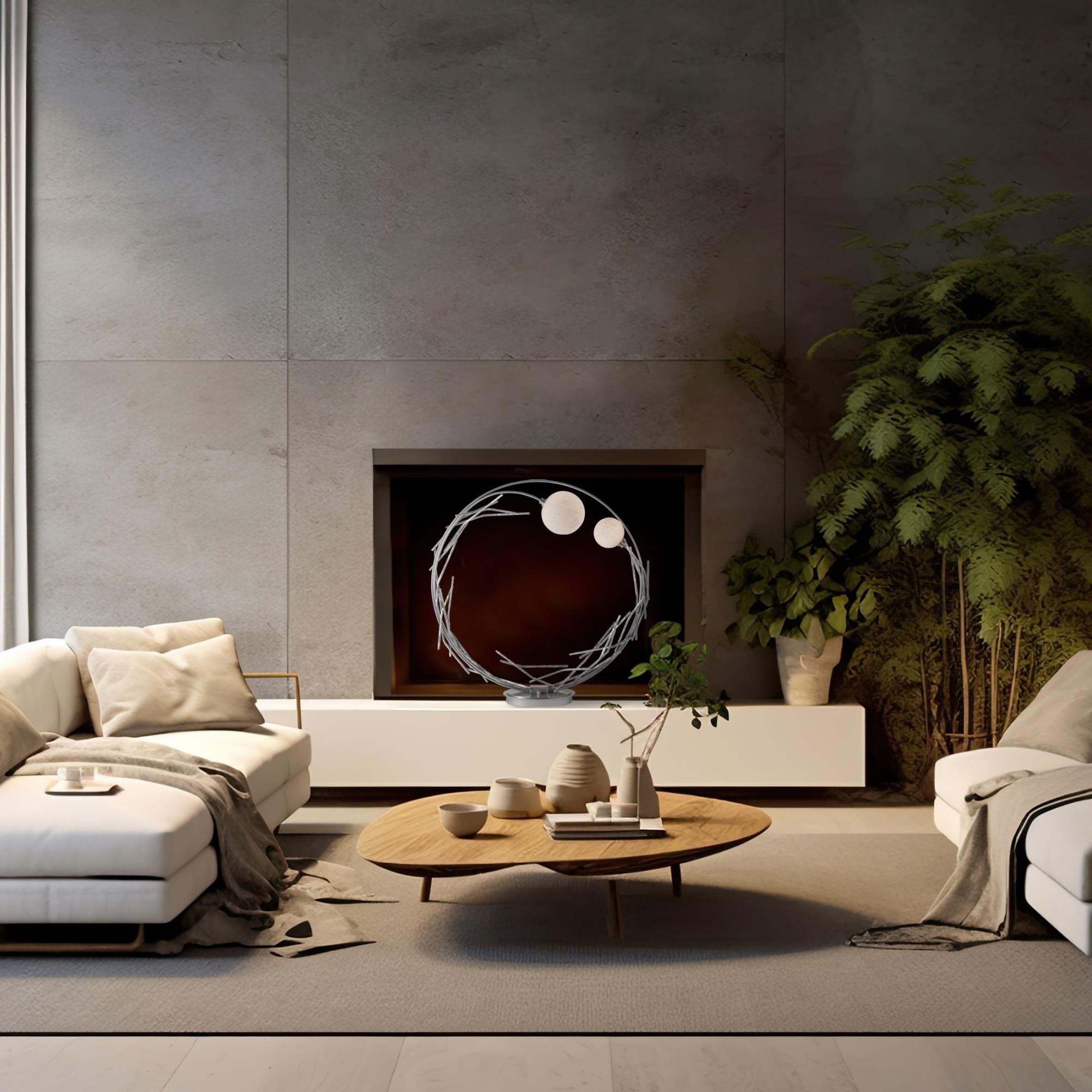 Shown in Sterling finish and Shell glass