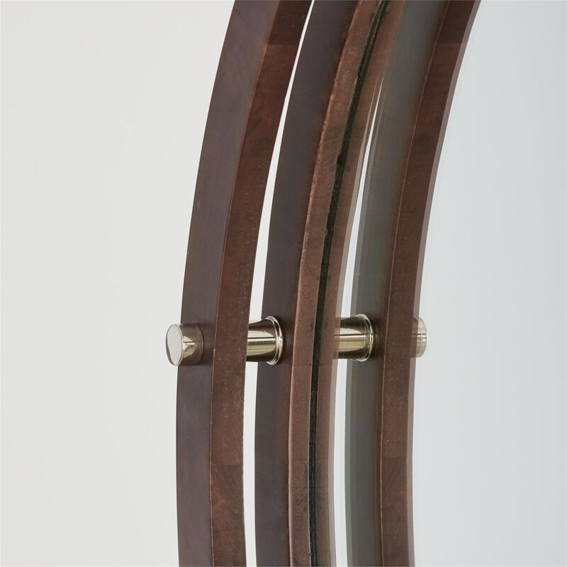 Decorative Wooden Frame Mirror In Dark Wood And Polished Nickel Decorative Mirrors by Capital Lighting Fixture Company