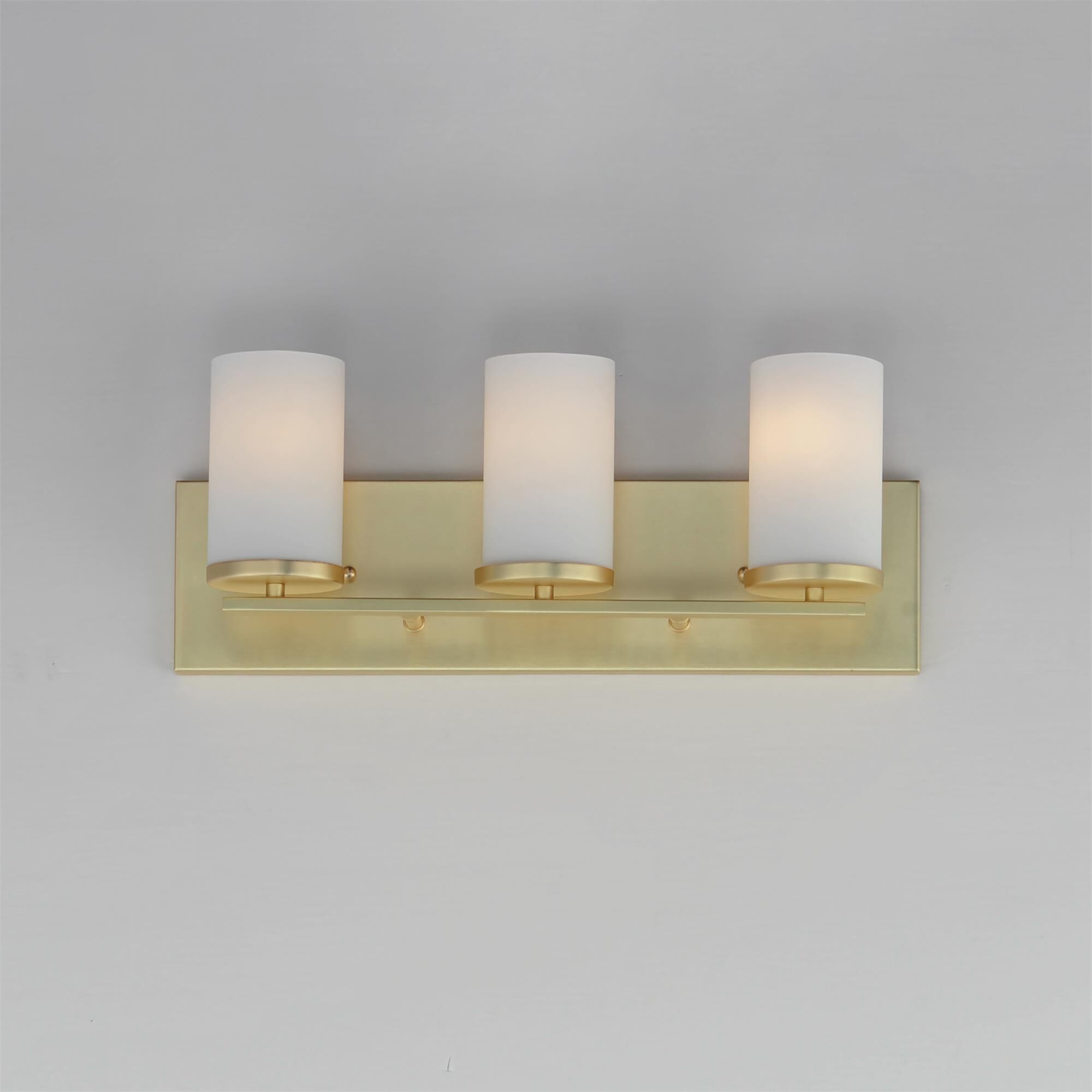 Shown in Satin Brass finish and Satin White glass and Satin White Glass shade
