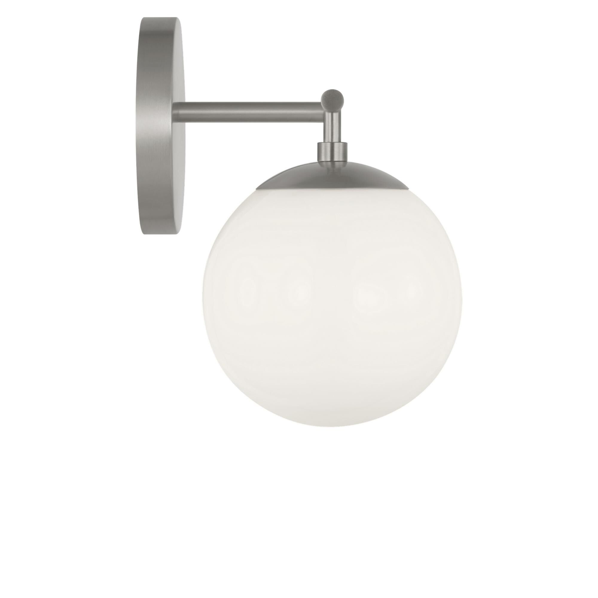 Shown in Brushed Nickel finish and Clear White glass