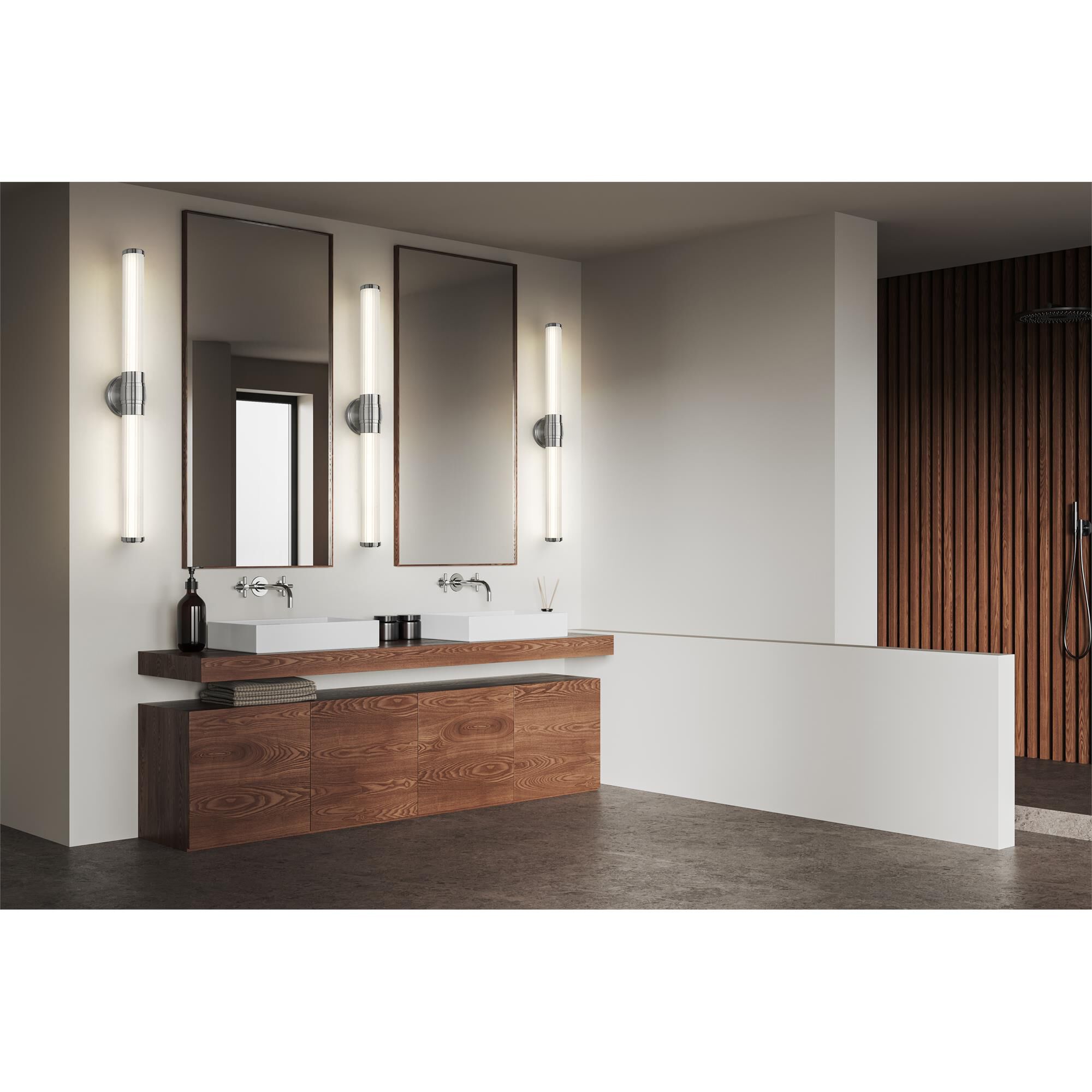 Shown in Brushed Nickel finish and Opal White glass and Opal White shade