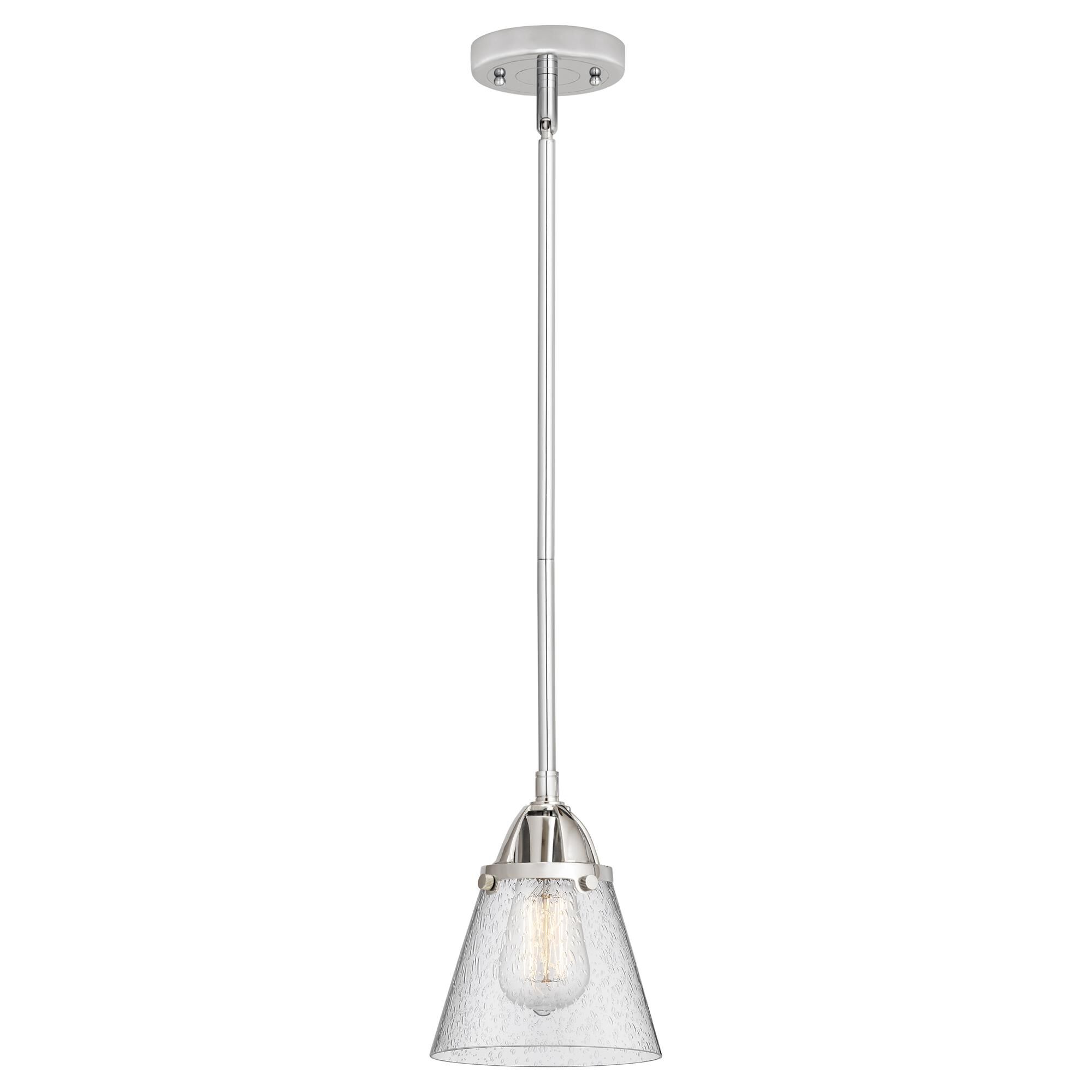 Shown in Polished Chrome finish and Seedy Small Cone glass and No Shade shade