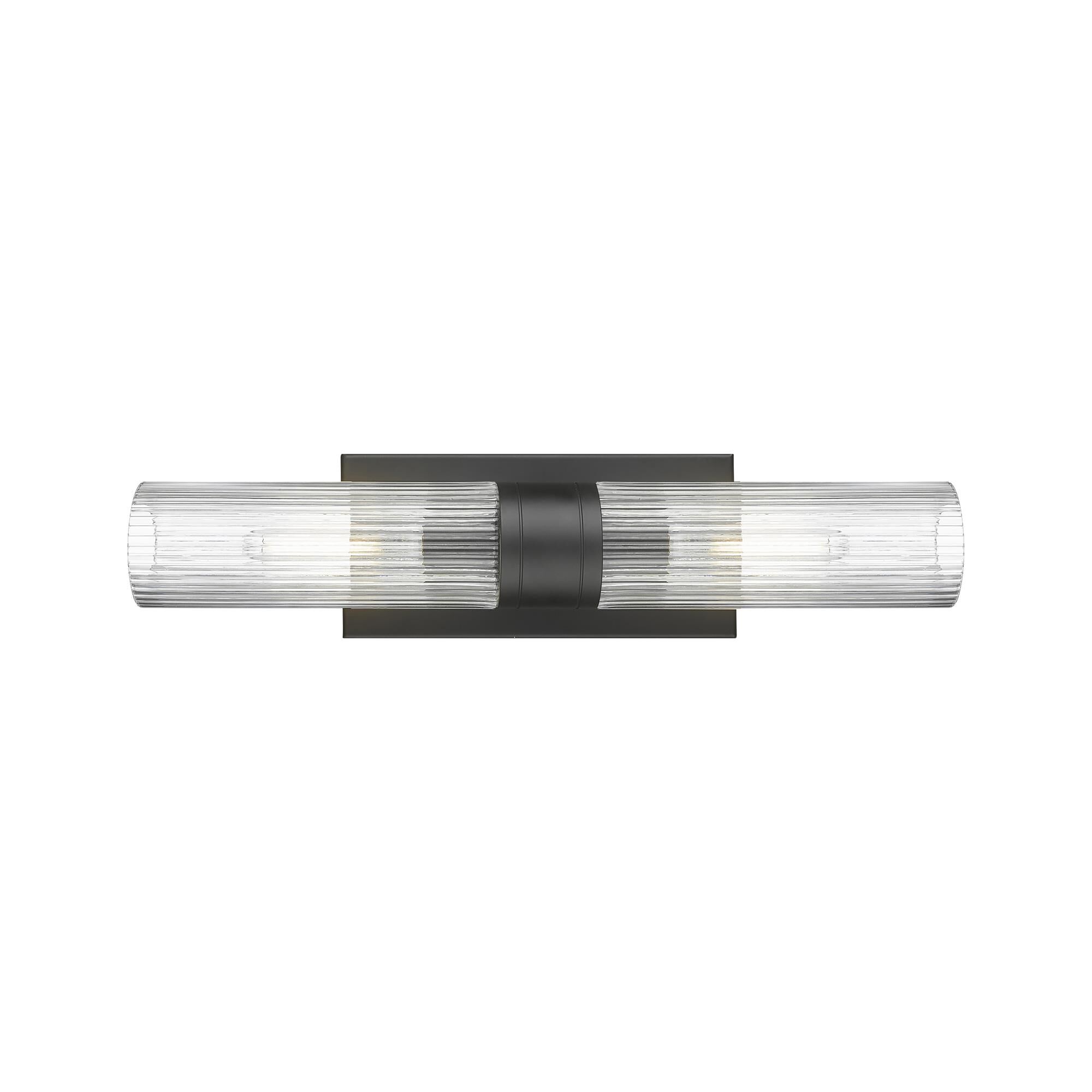 Shown in Matte Black finish and Striped Clear glass