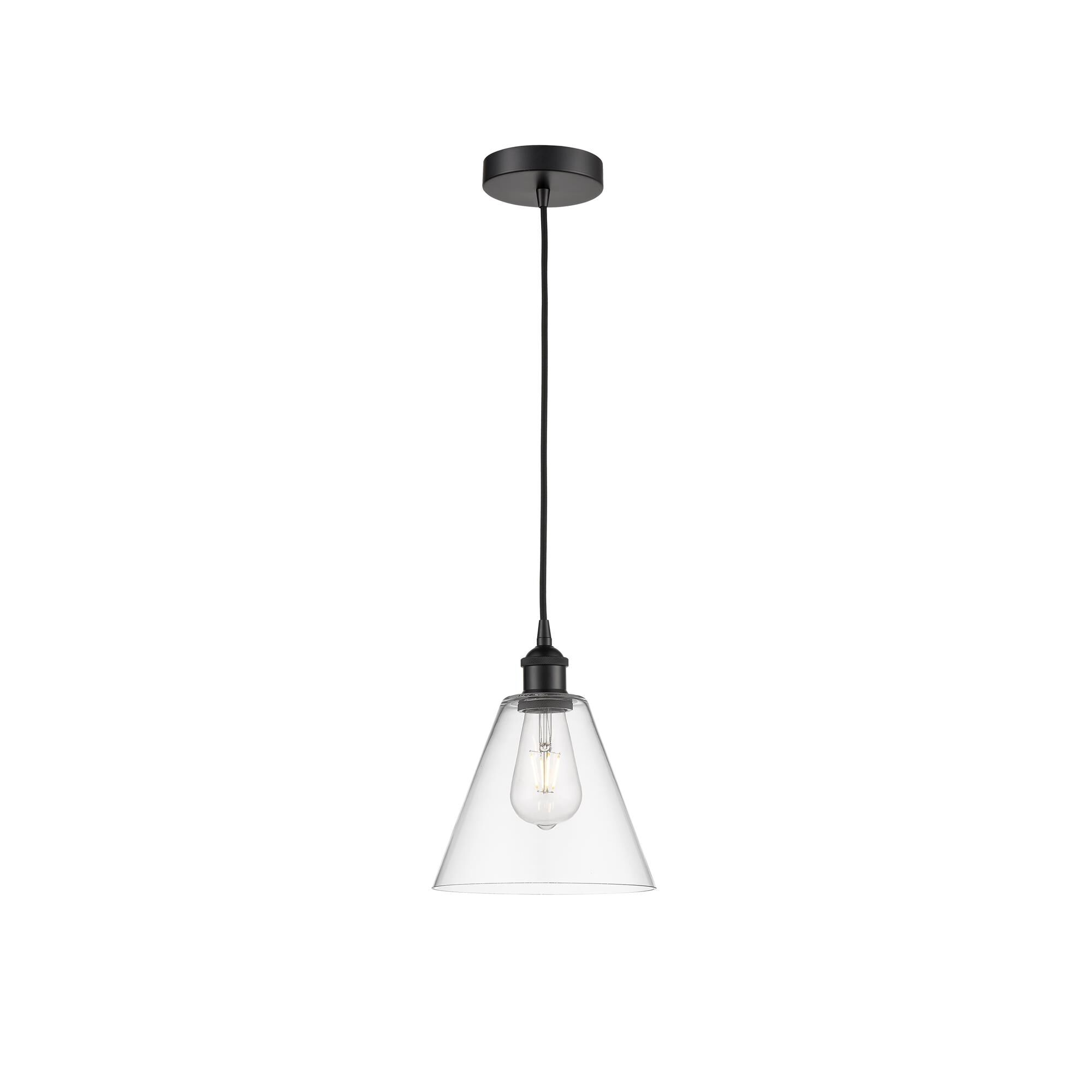 Shown in Matte Black finish and Clear glass