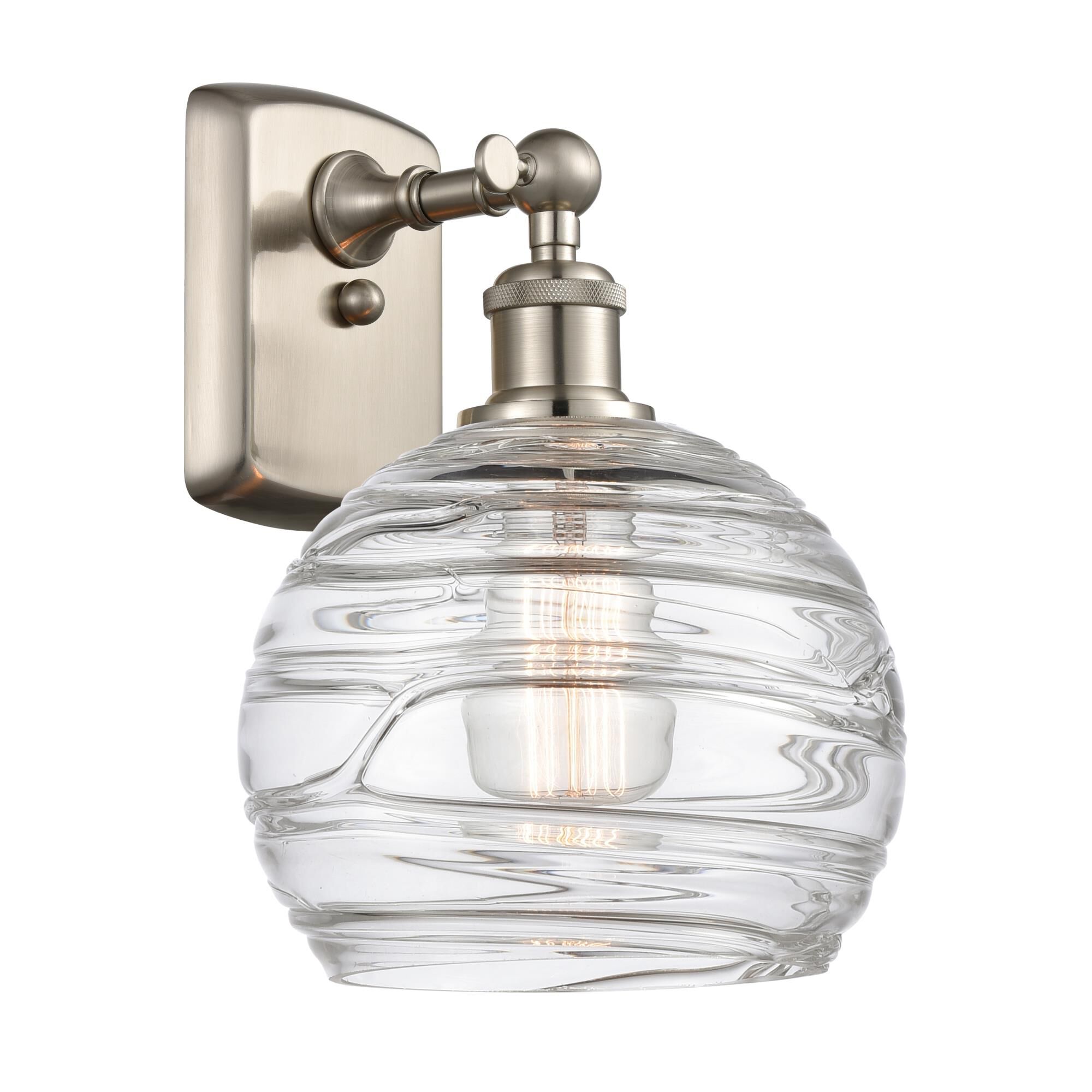Shown in Brushed Satin Nickel finish and Sphere glass and Glass shade
