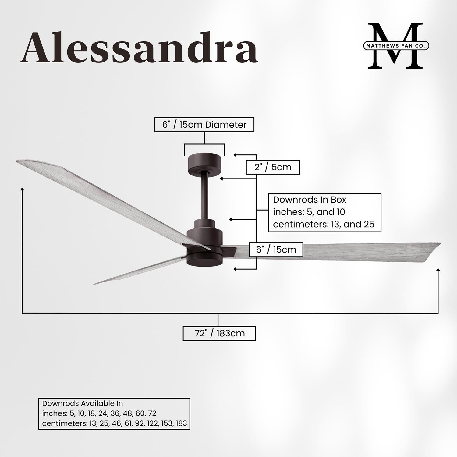 Alessandra 72 Inch Ceiling Fan by Matthews Fan Company