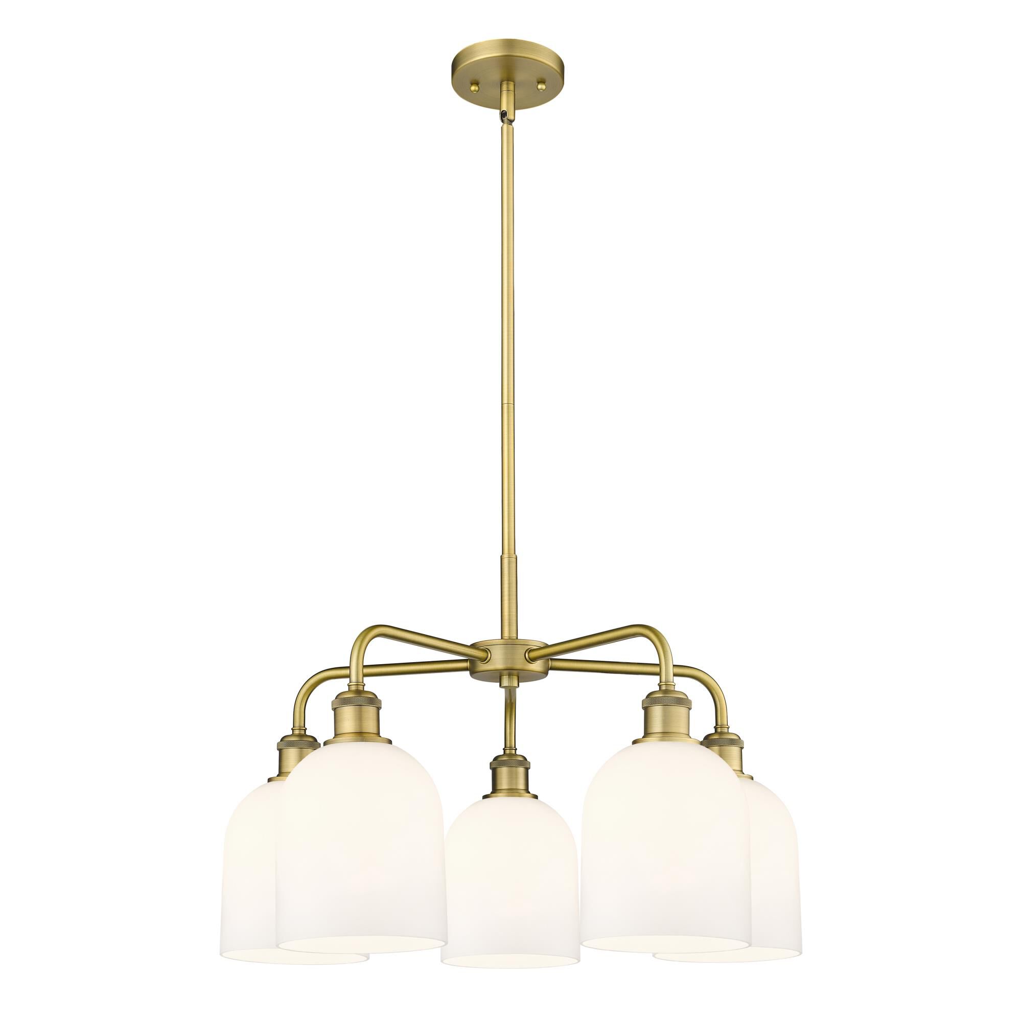 Shown in Brushed Brass finish and Gloss White glass