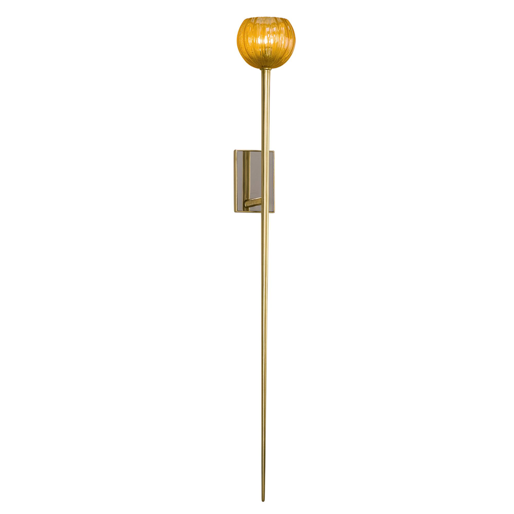 Shown in Gold Leaf finish and Amber glass and Venetian Glass shade