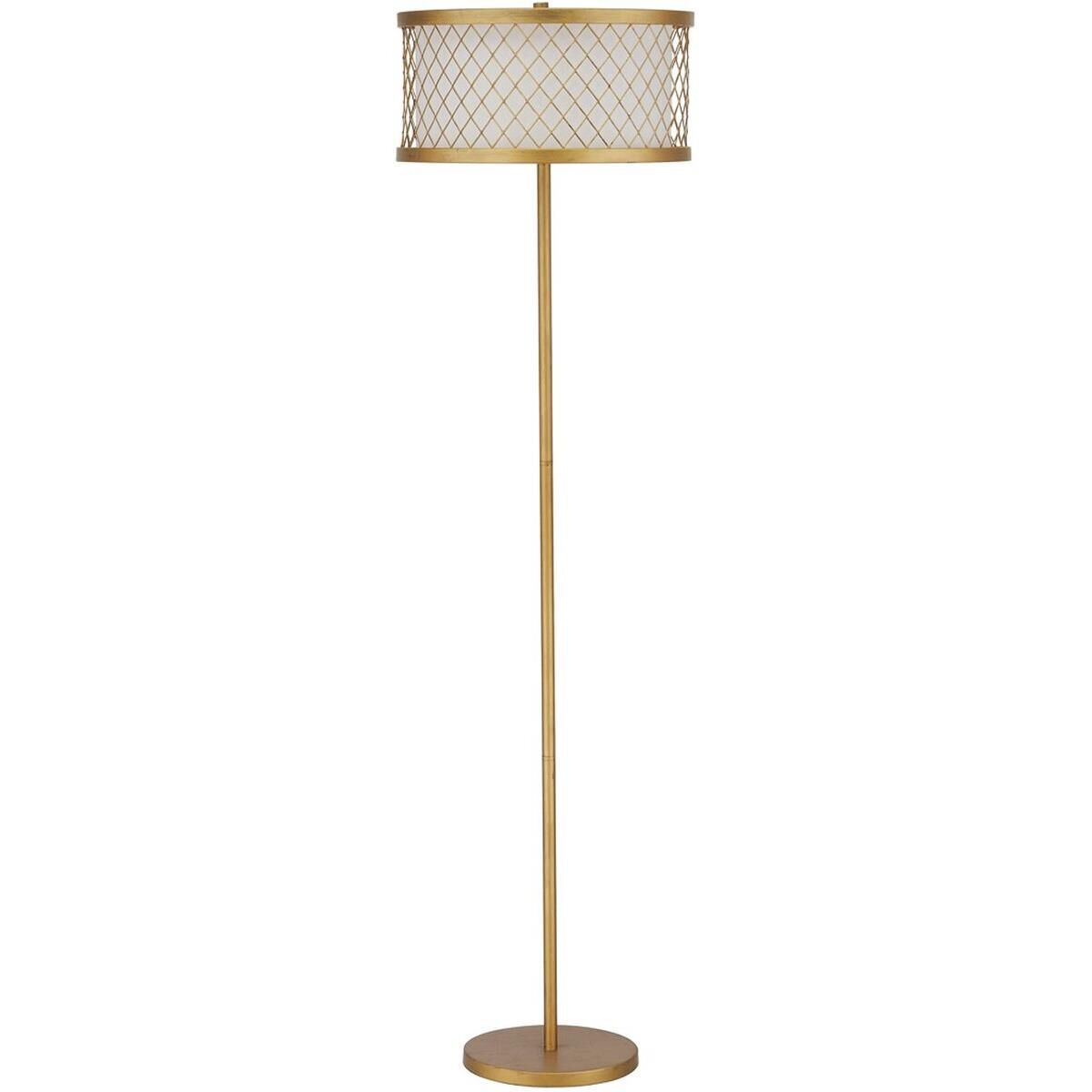 Shown in Antique Gold finish and White Cotton shade