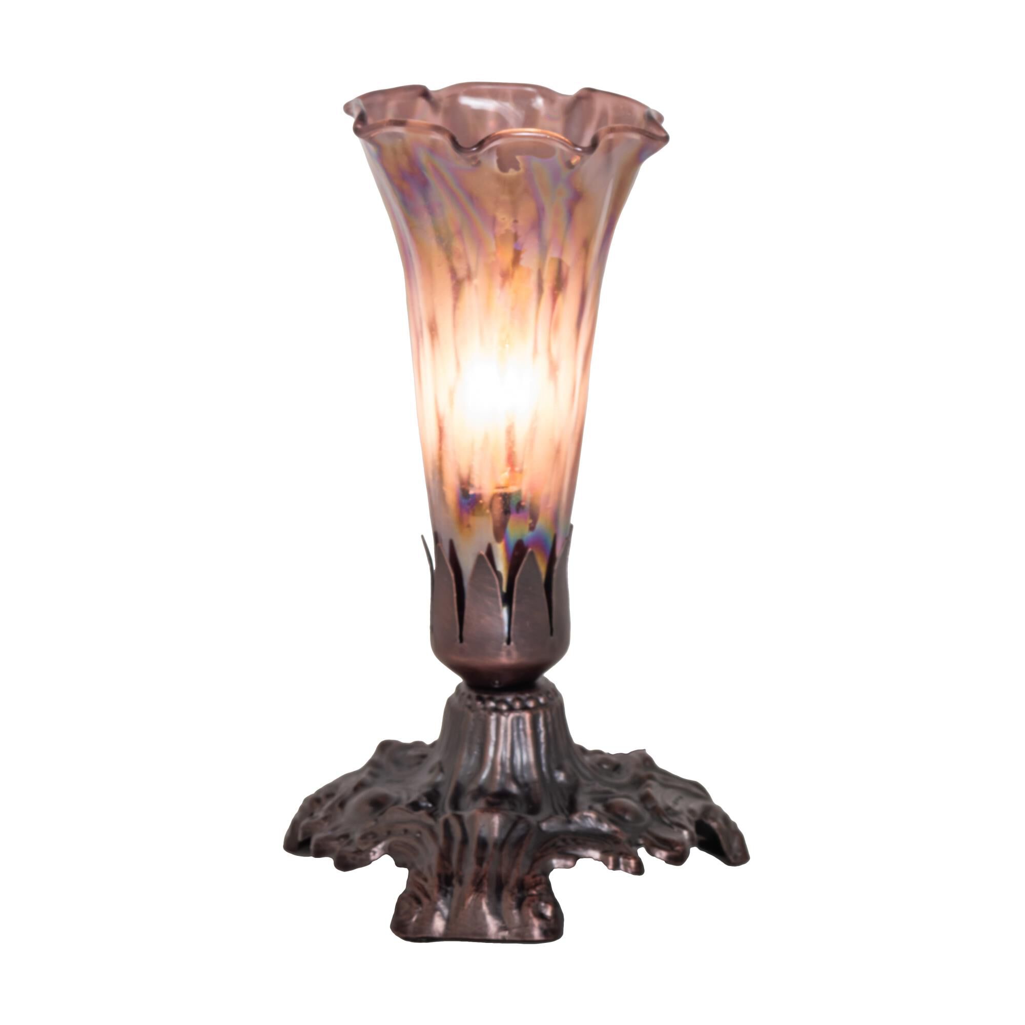 Purple Iridescent Pond Lily 7 Inch Table Lamp by Meyda Lighting