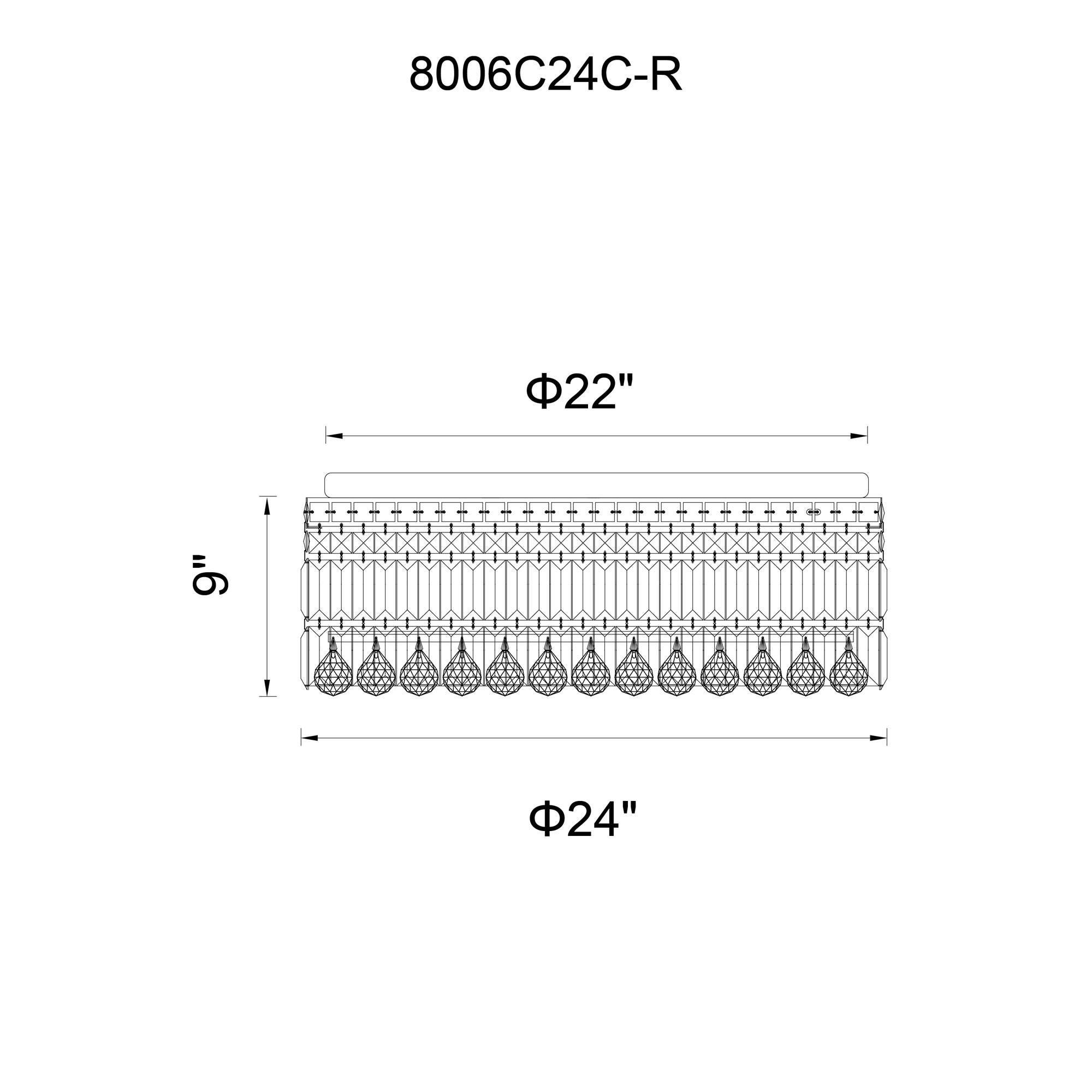 Colosseum 24 Inch 10 Light Flush Mount by CWI Lighting