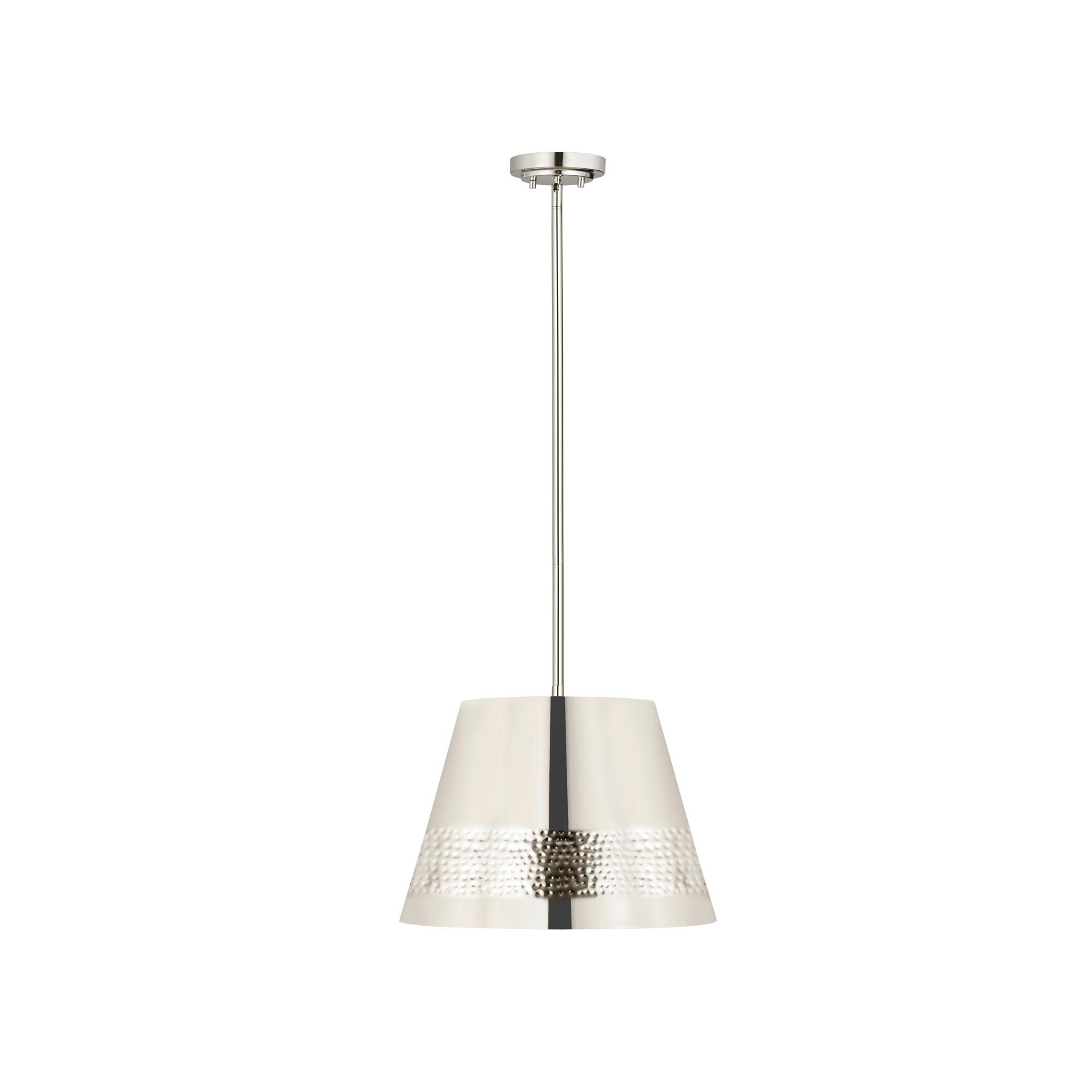 Shown in Polished Nickel finish and Iron glass and Iron shade