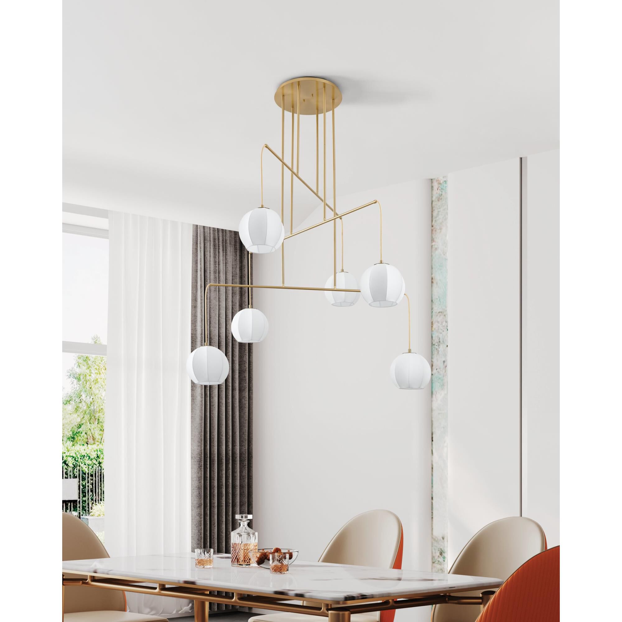 Shown in Brushed Gold finish and White shade