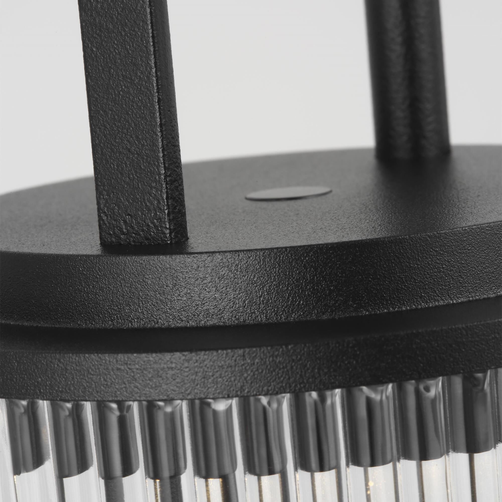 Shown in Black finish and Fluted glass