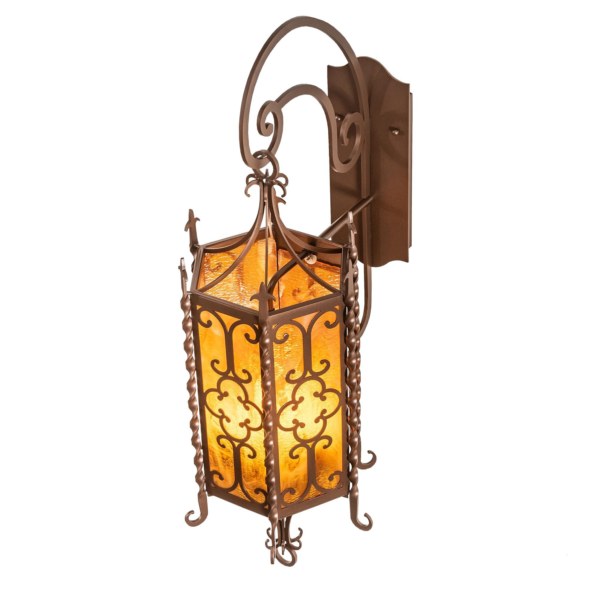 Shown in Mahogany Bronze finish and Amber /Acrylic glass