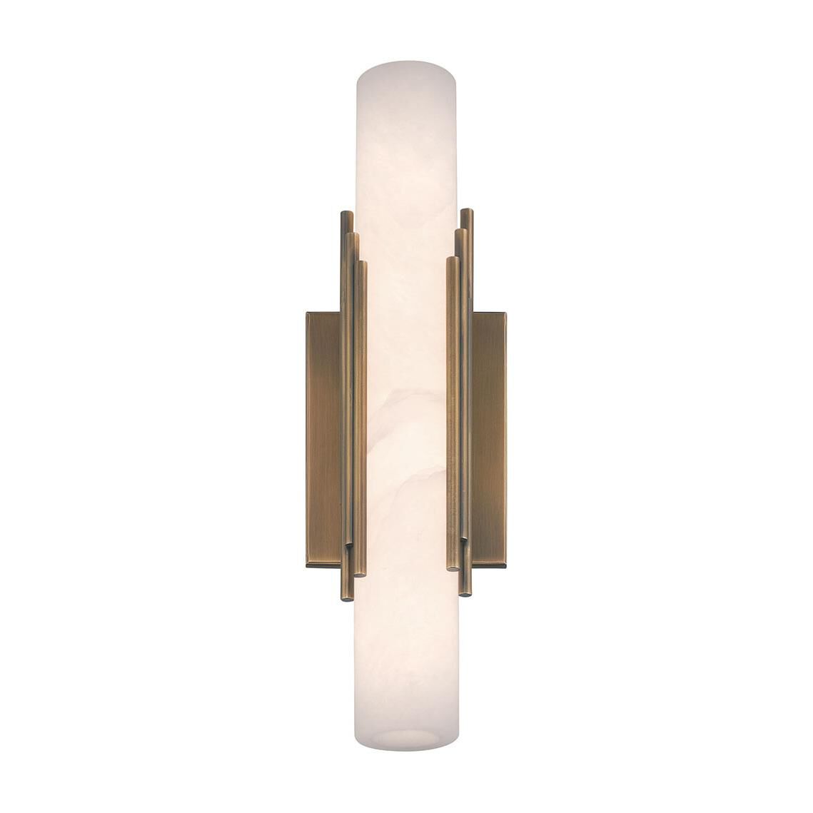 Shown in Brass finish and Alabaster glass