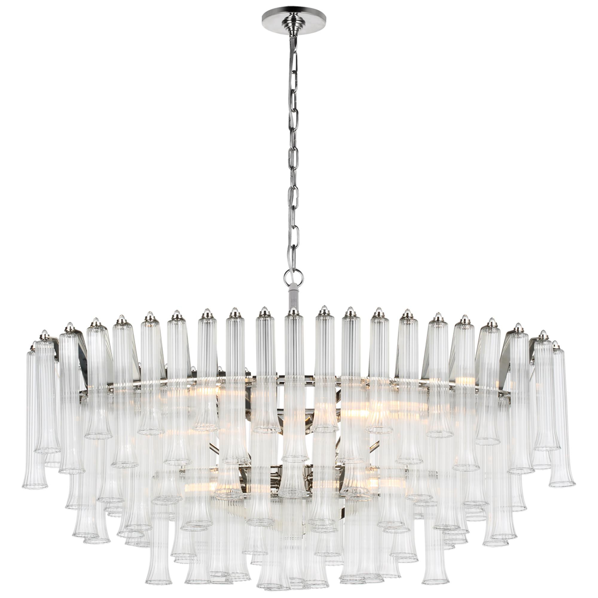 Shown in Polished Nickel finish and Clear glass