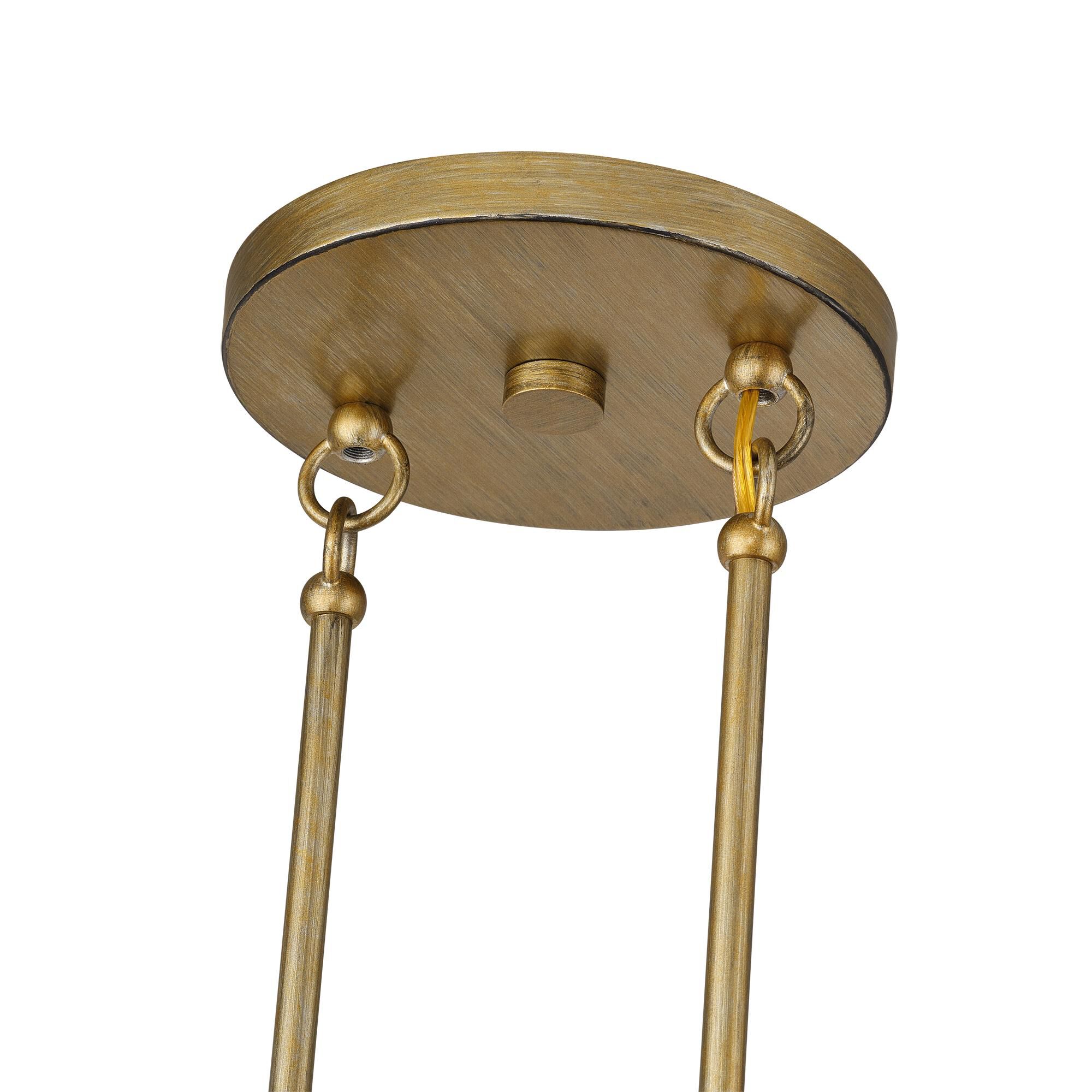 Shown in Antique Gold Leaf finish and Hand Crafted Parchment Color Hardback Fabric shade