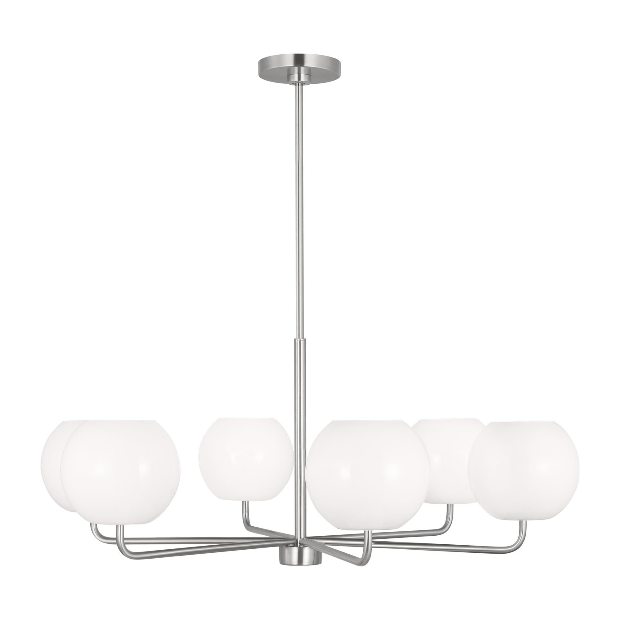 Shown in Brushed Steel finish and Opal Glass s shade