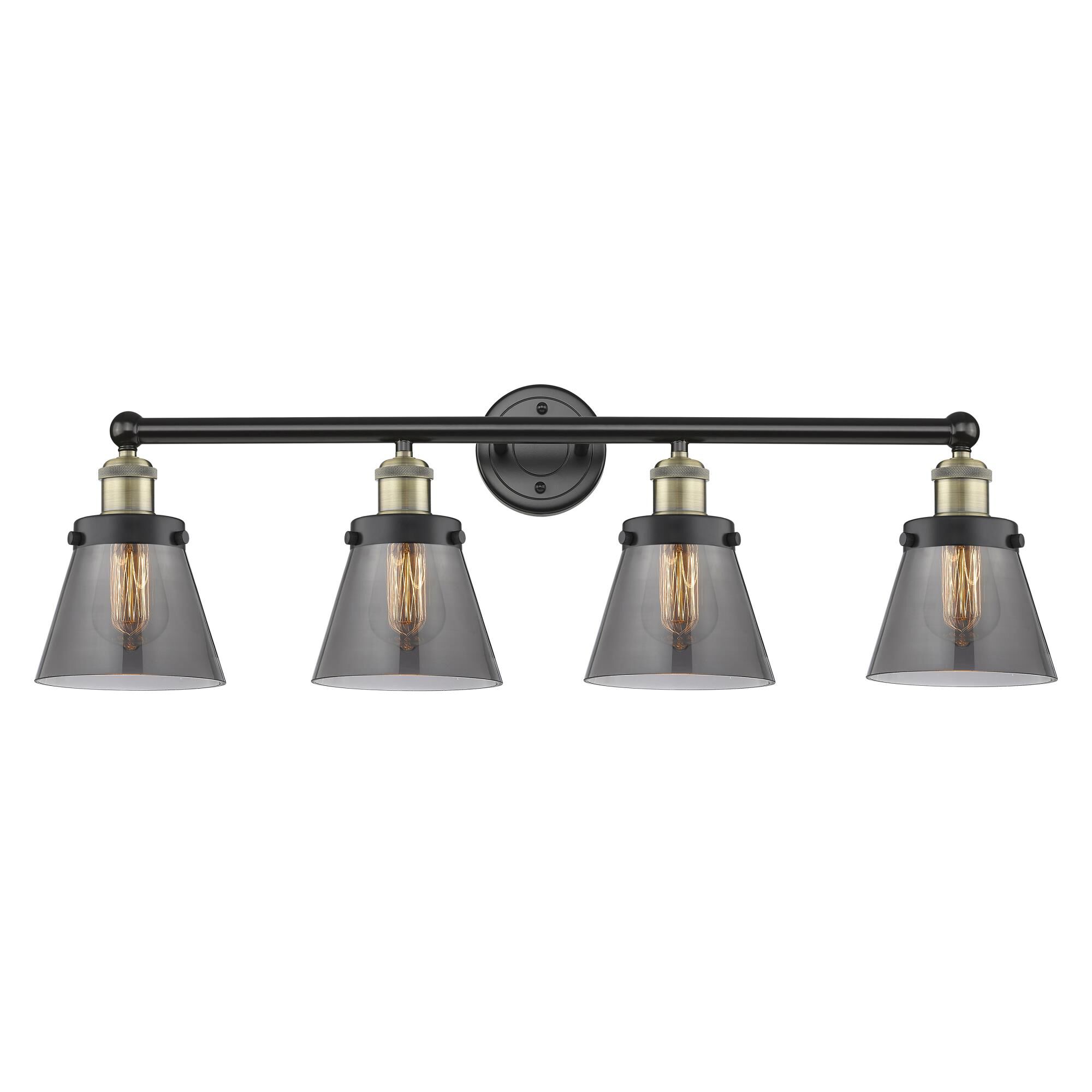 Shown in Black Antique Brass finish and Plated Smoke glass