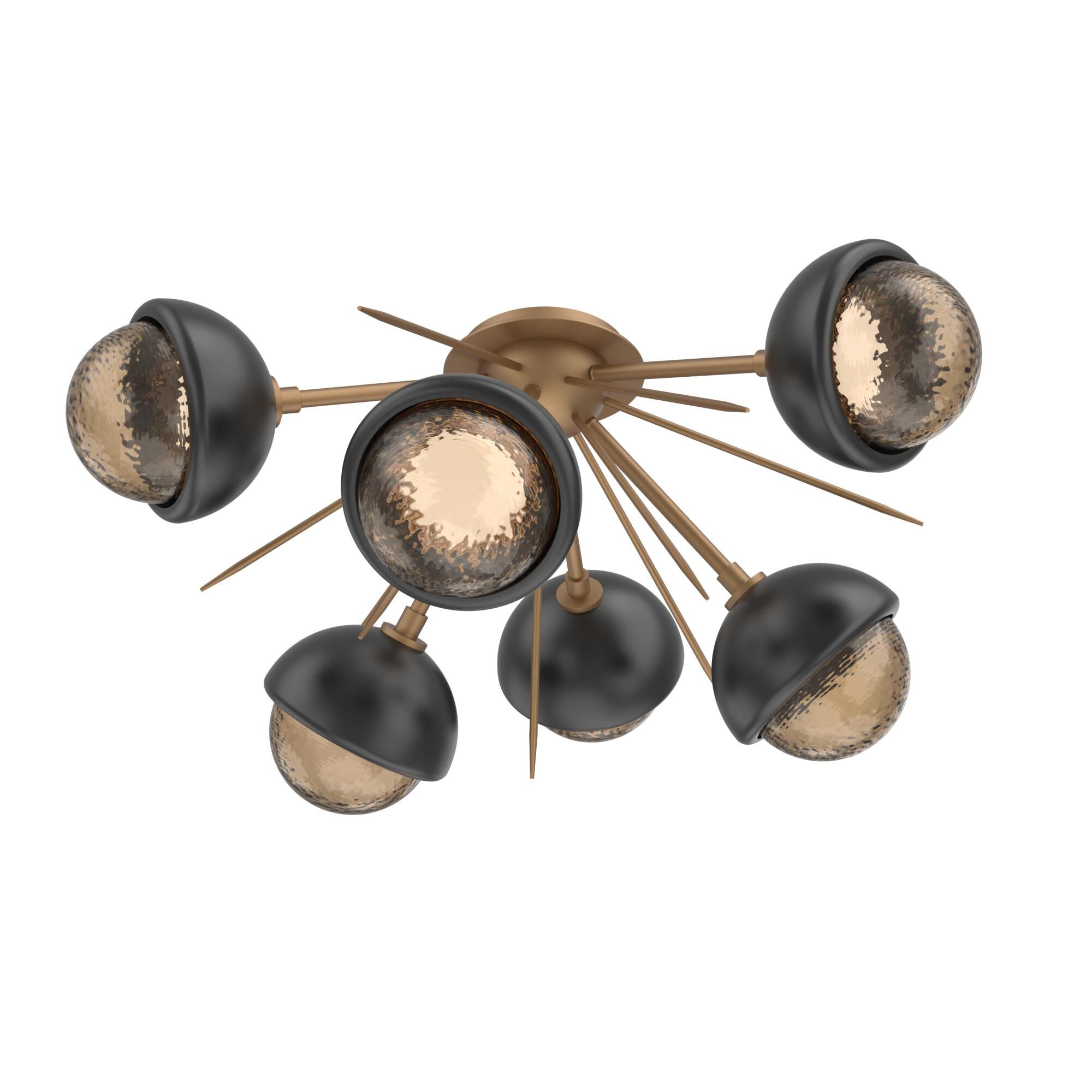 Shown in Novel Brass finish and Bronze glass and Matte Black accent