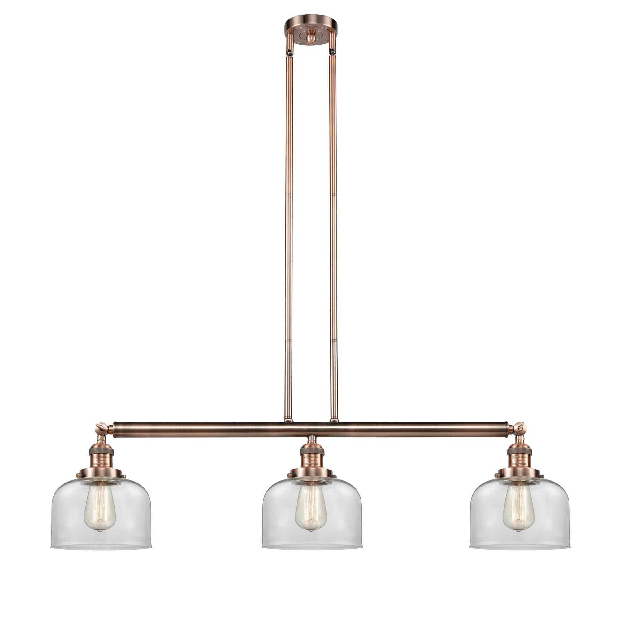 Bruno Marashlian Large Bell 36 Inch 3 Light Linear Suspension Light by Innovations Lighting