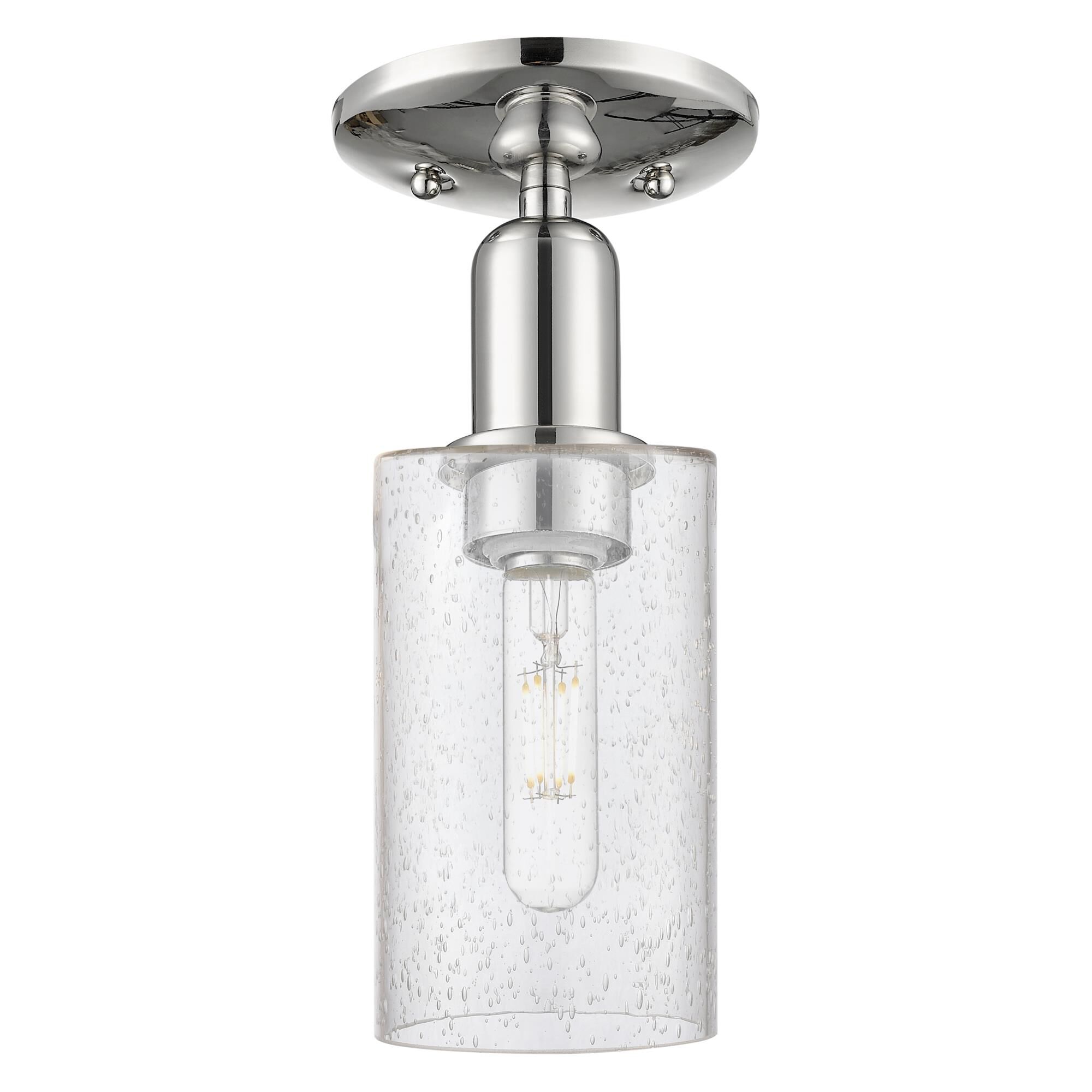 Shown in Polished Nickel finish and Seedy glass