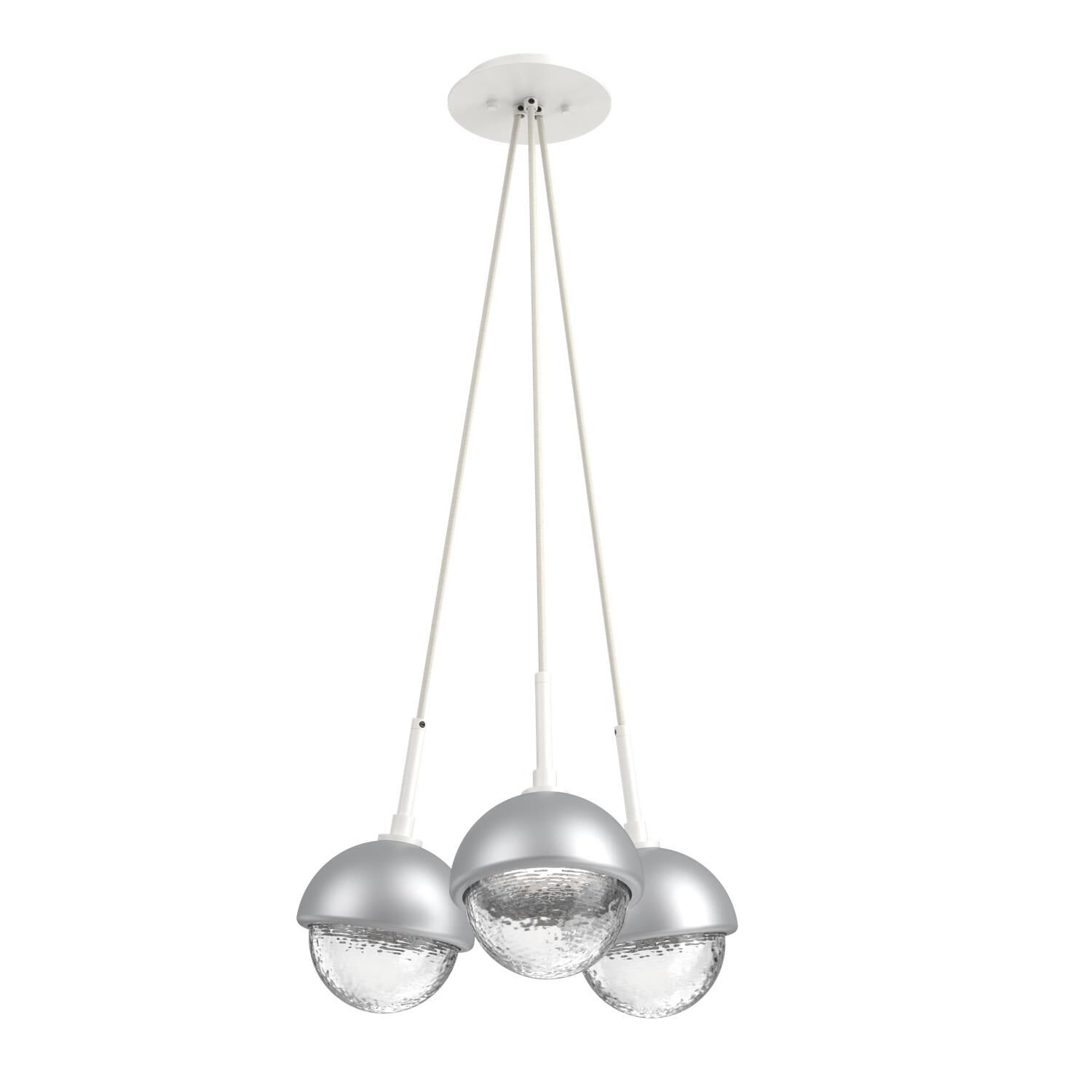 Shown in Salt White finish and Clear glass and Classic Silver accent