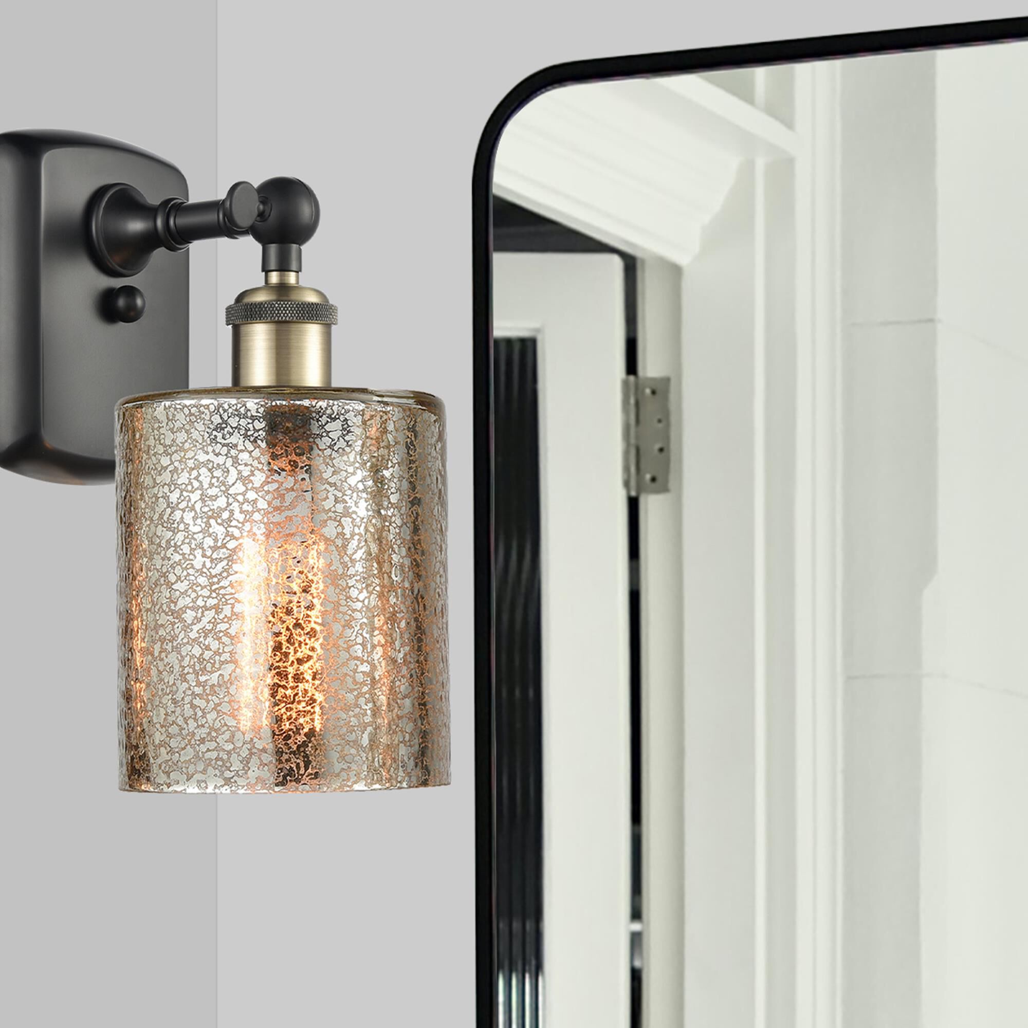 Shown in Black Antique Brass finish and Drum glass and Glass shade