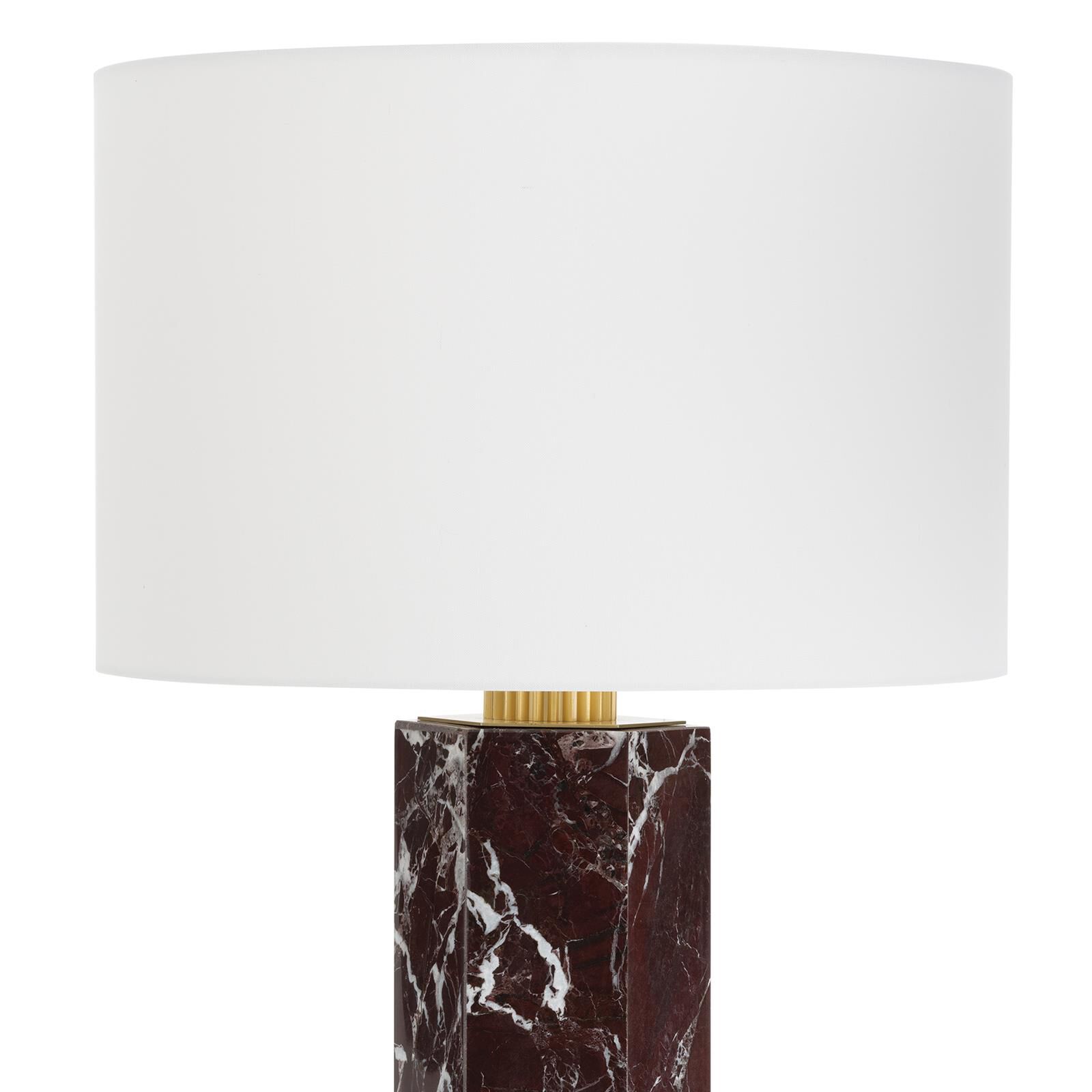 Shown in Brown finish and Linen shade