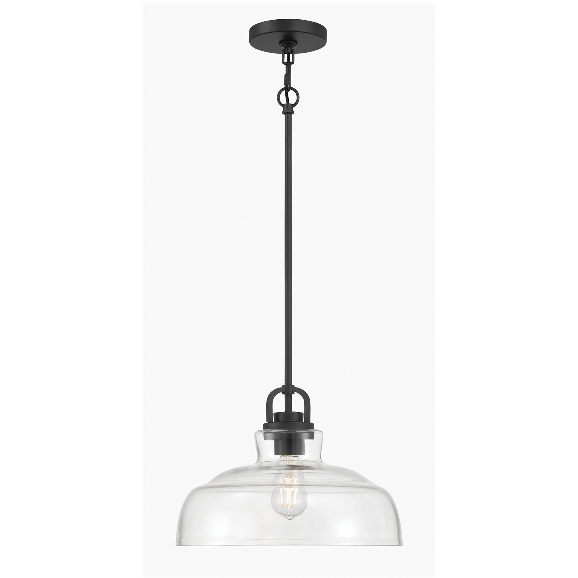 Shown in Matte Black finish and Clear glass
