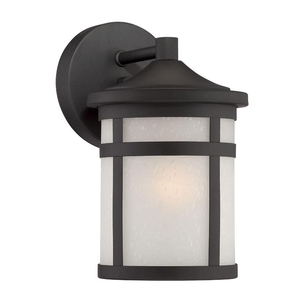 Shown in Matte Black finish and Frosted glass and Frosted Glass Globe shade