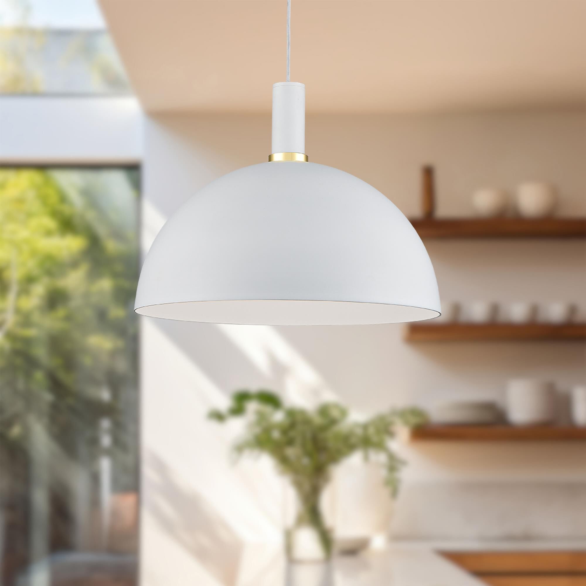 Shown in White - Gold finish and Aluminium shade