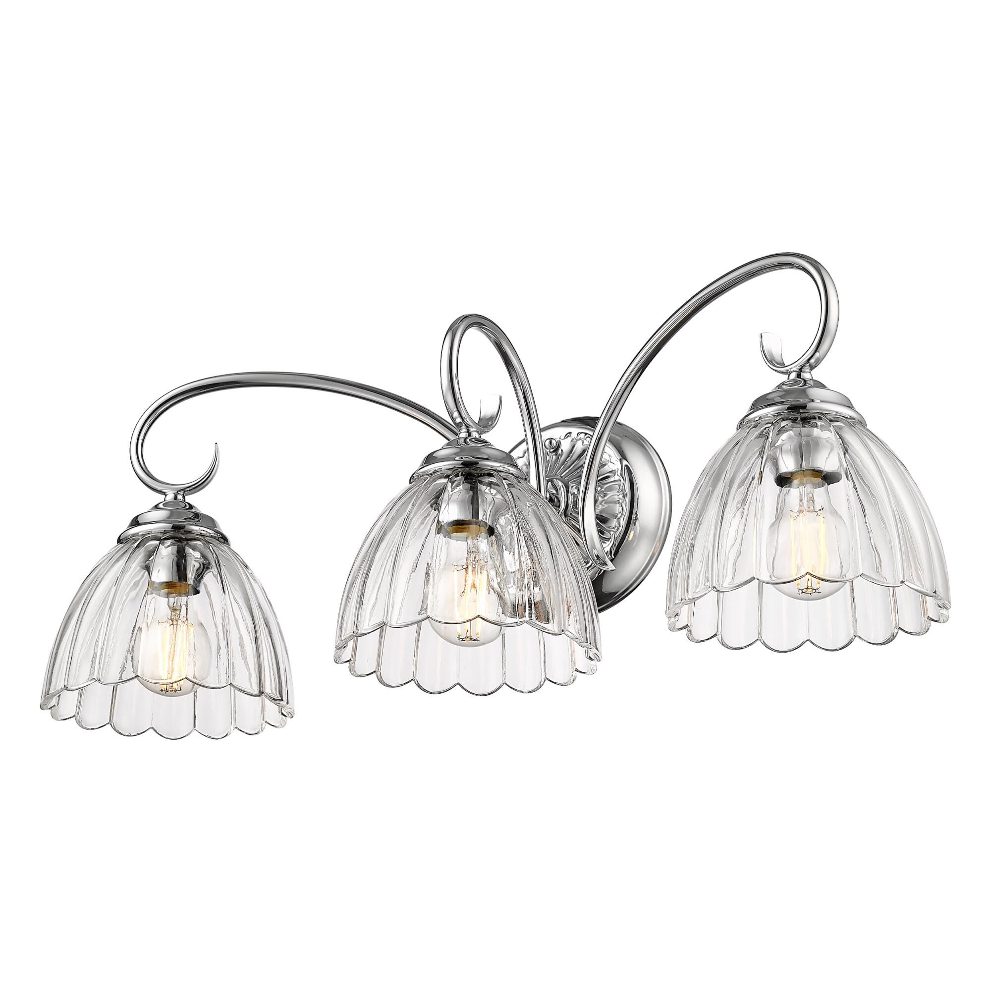 Shown in Chrome finish and Clear glass